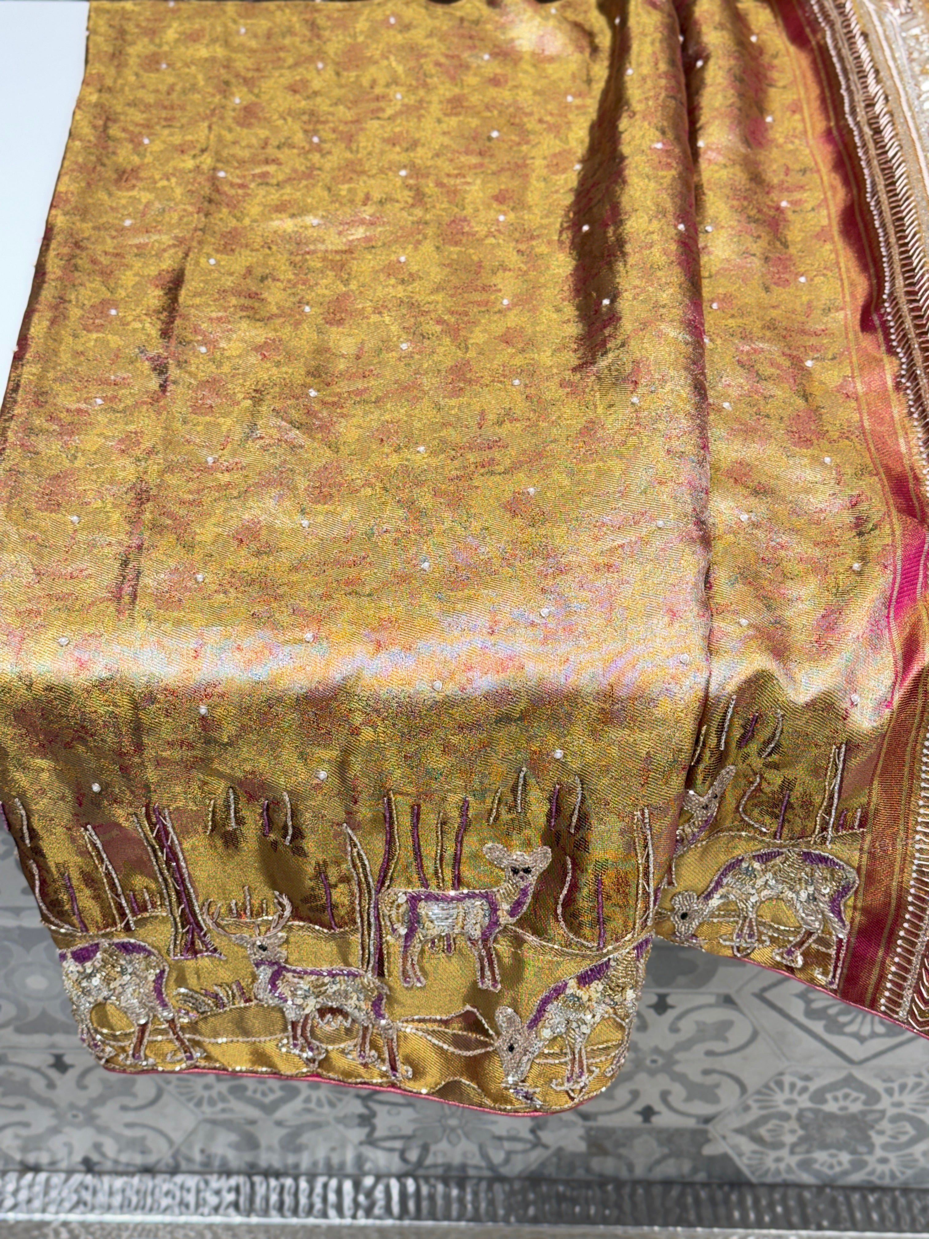 Kanjivaram Embroidery Hiraniya Edit Saree