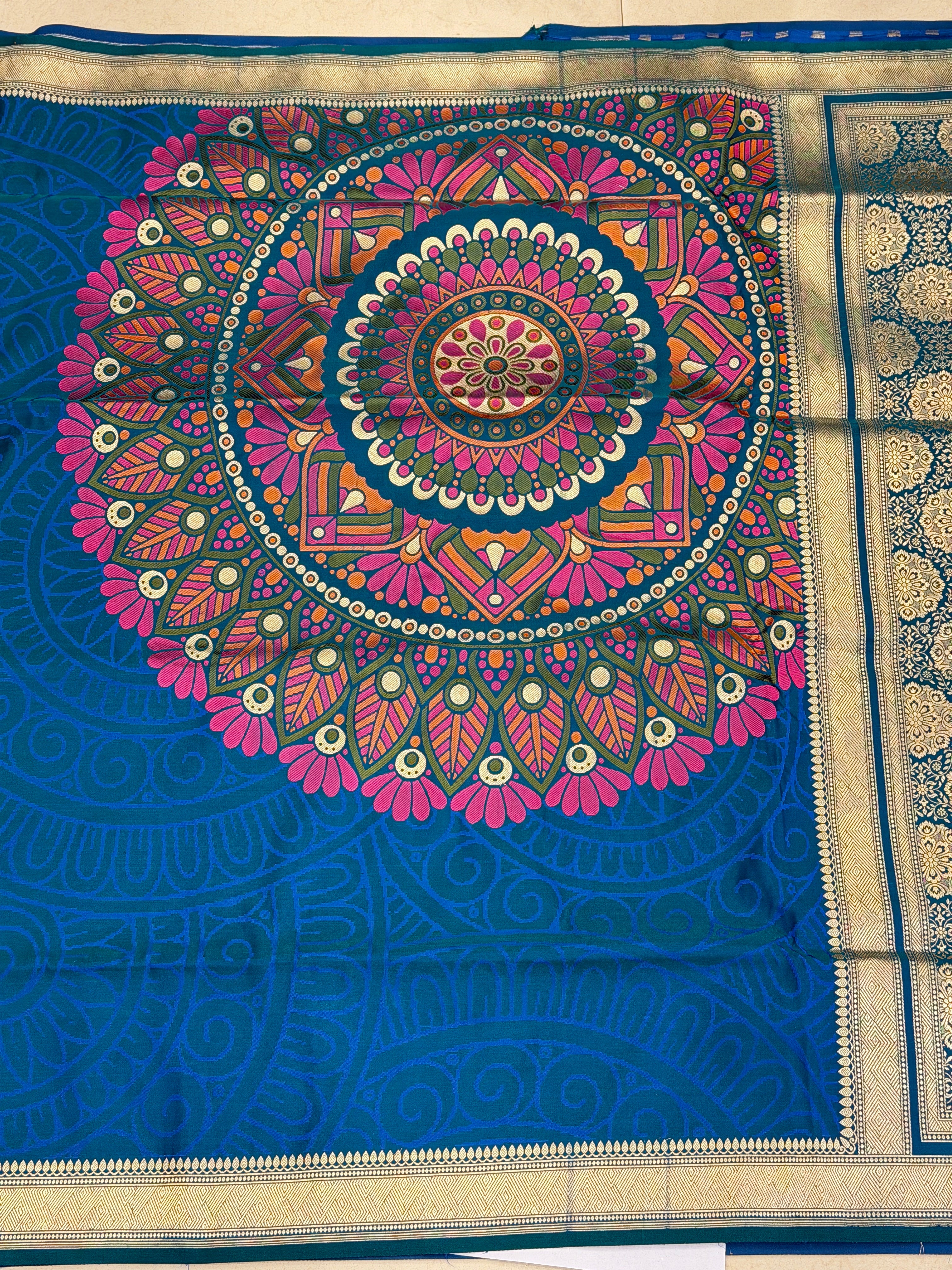 Rama Banaras Mandala Weaved Silk Saree