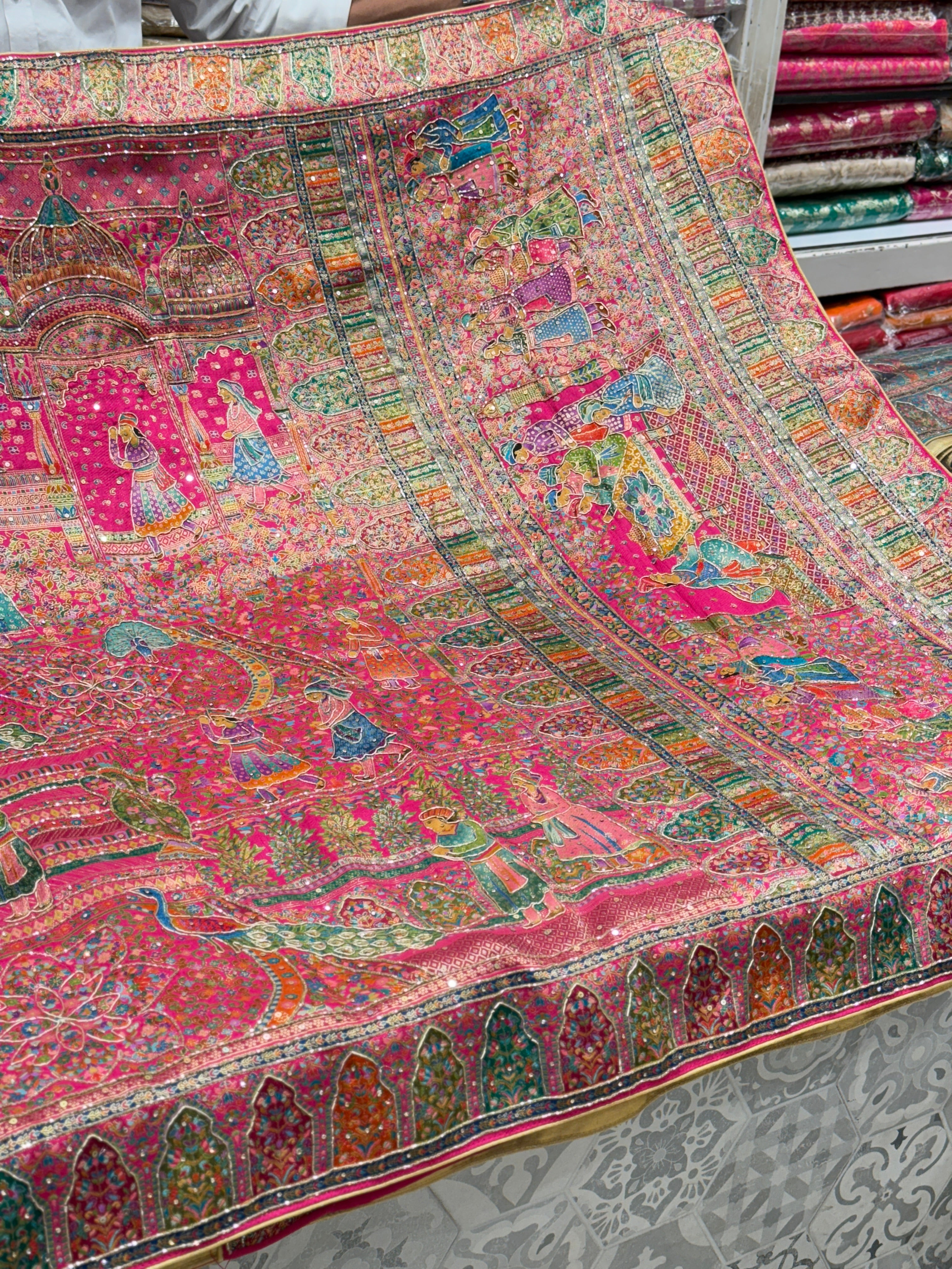 Rani Darbar Pashmina Style Weave with Hand Embroidery