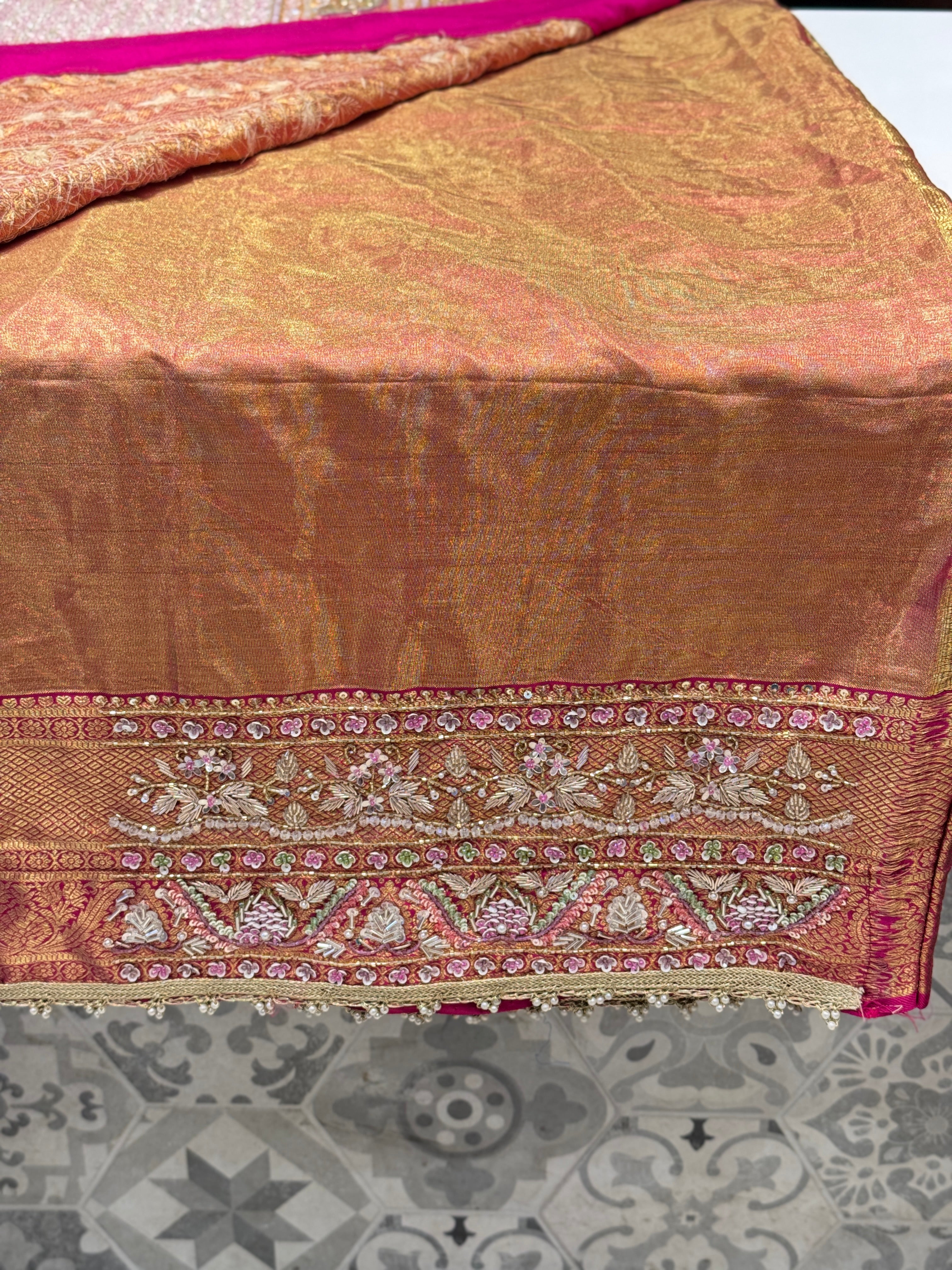 Kanjivaram Hand Embroidery Saree