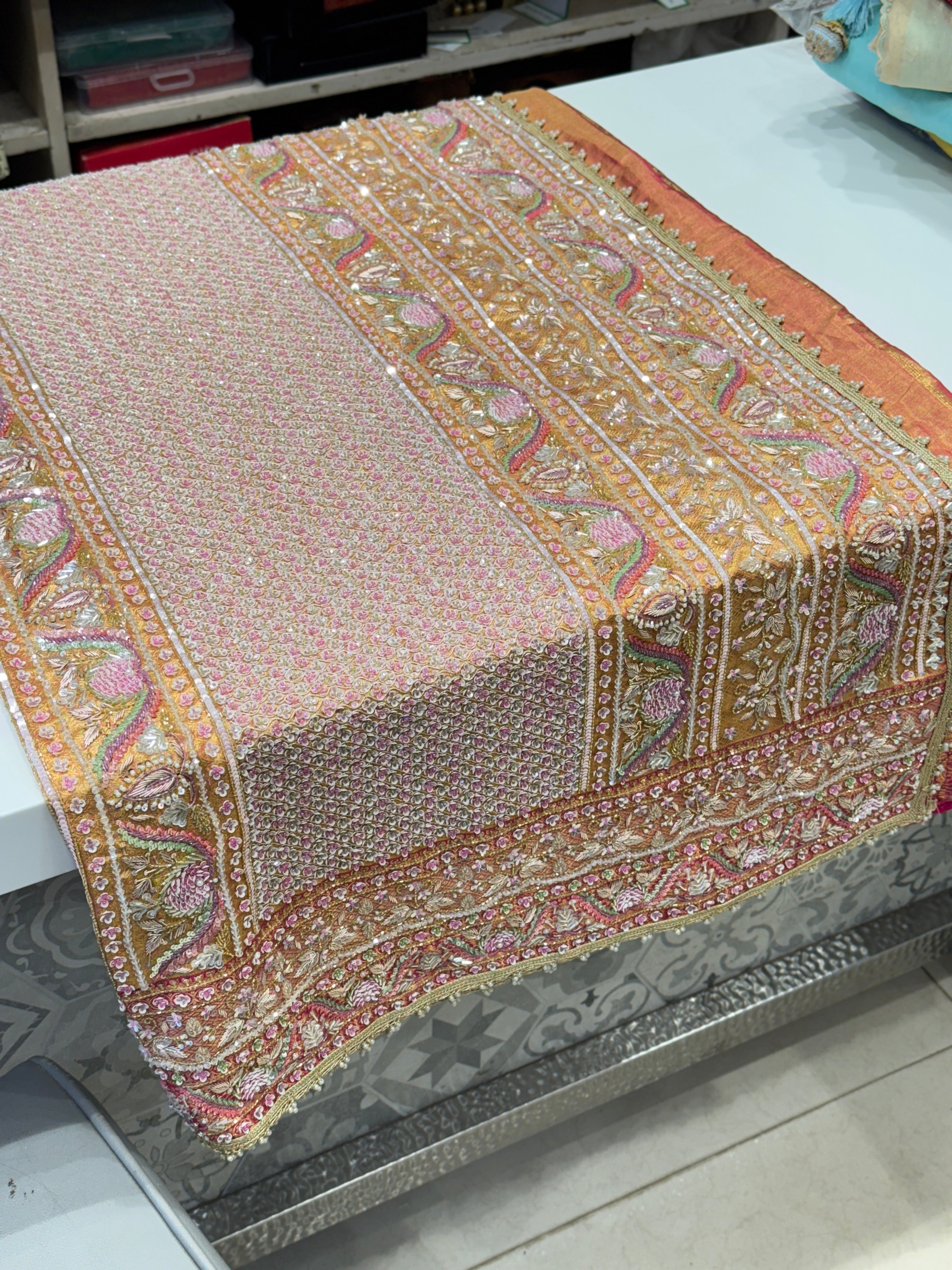 Kanjivaram Hand Embroidery Saree