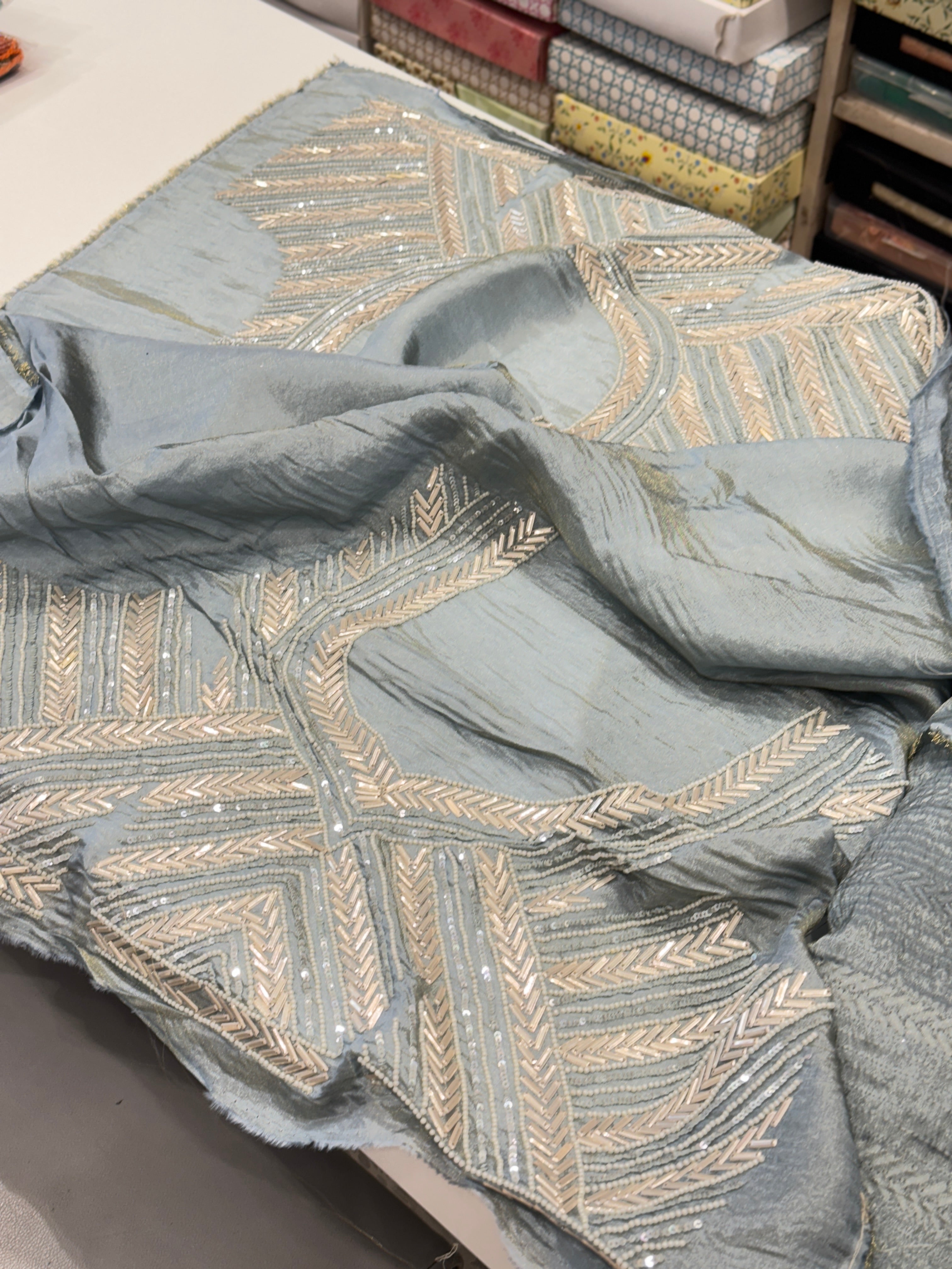 Space Blue Tissue Crepe Suhana Khan Inspired Saree