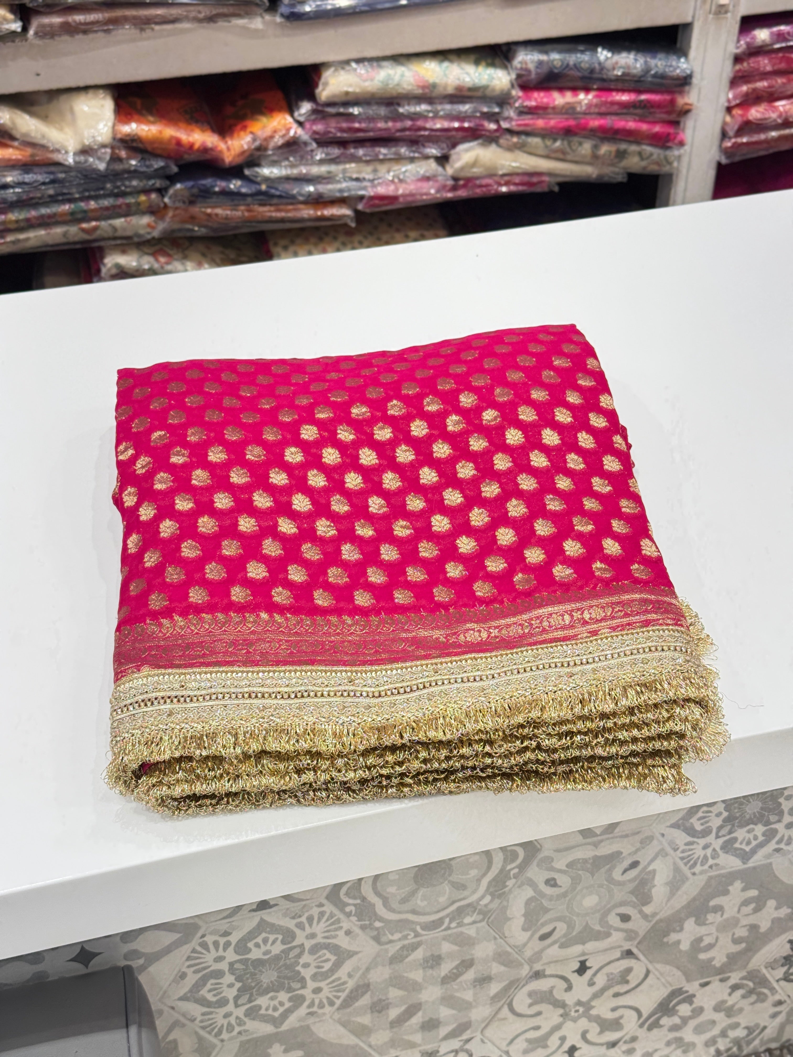 Rani Banarasi Khaddi Georgette Maharani Edit Saree