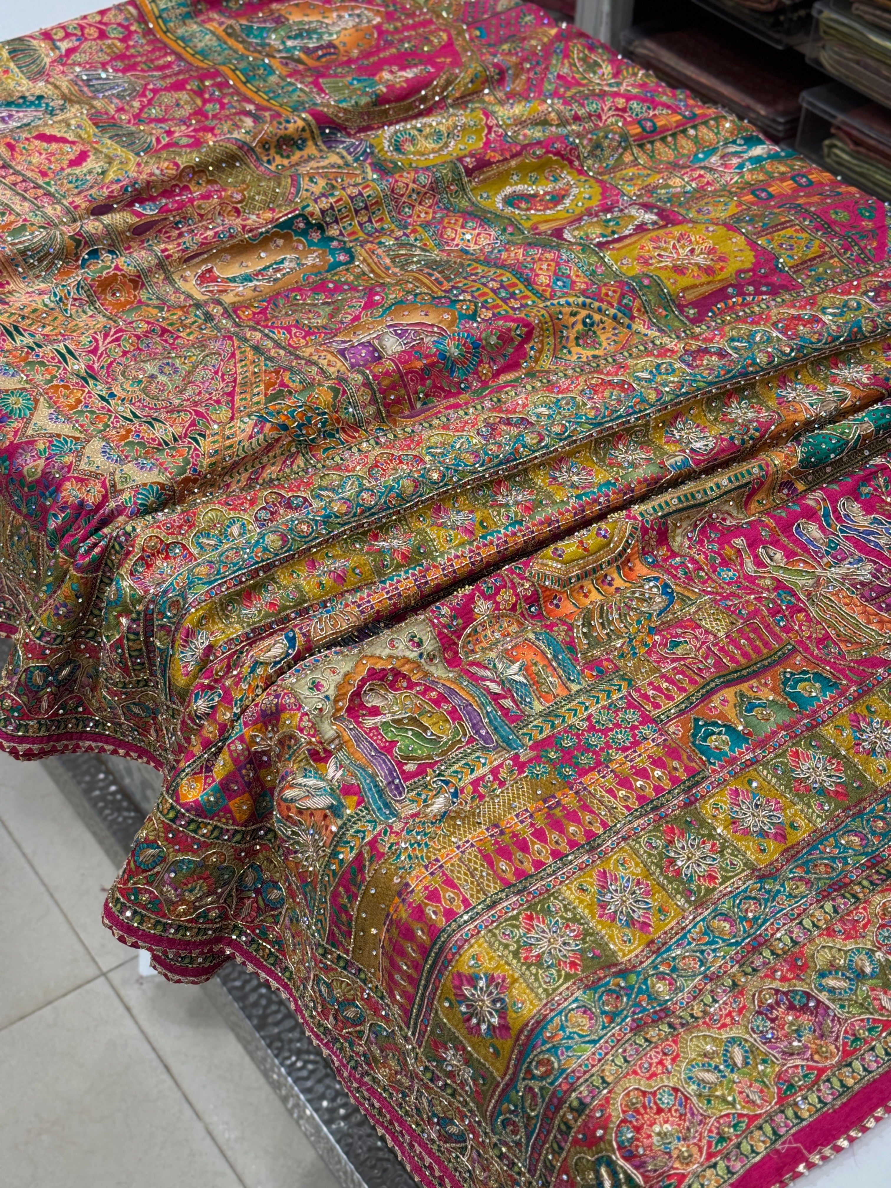 Rani Darbar Pashmina Style Weave with Hand Embroidery