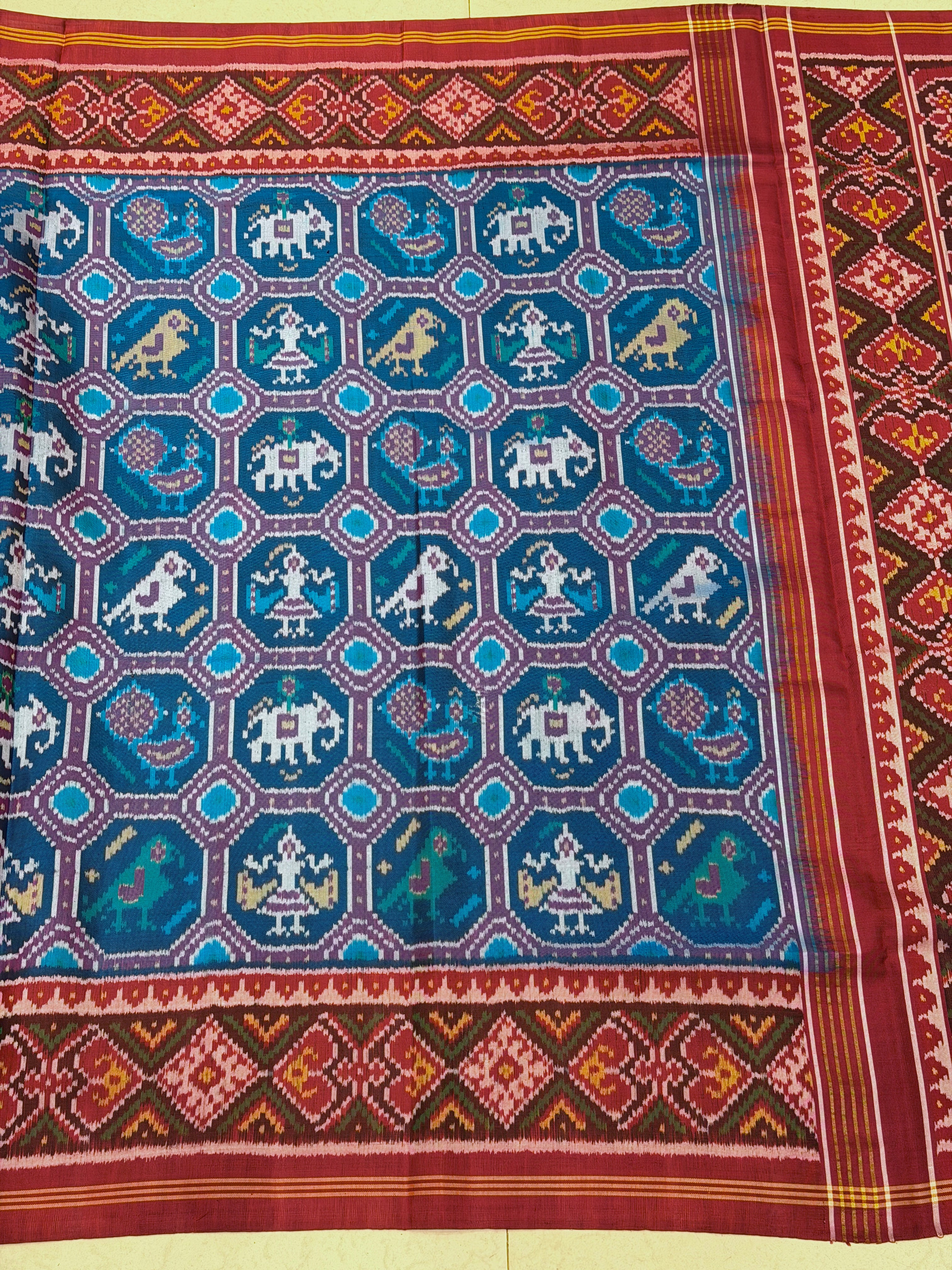 Blue Thambli Patan Patola Handloom Saree