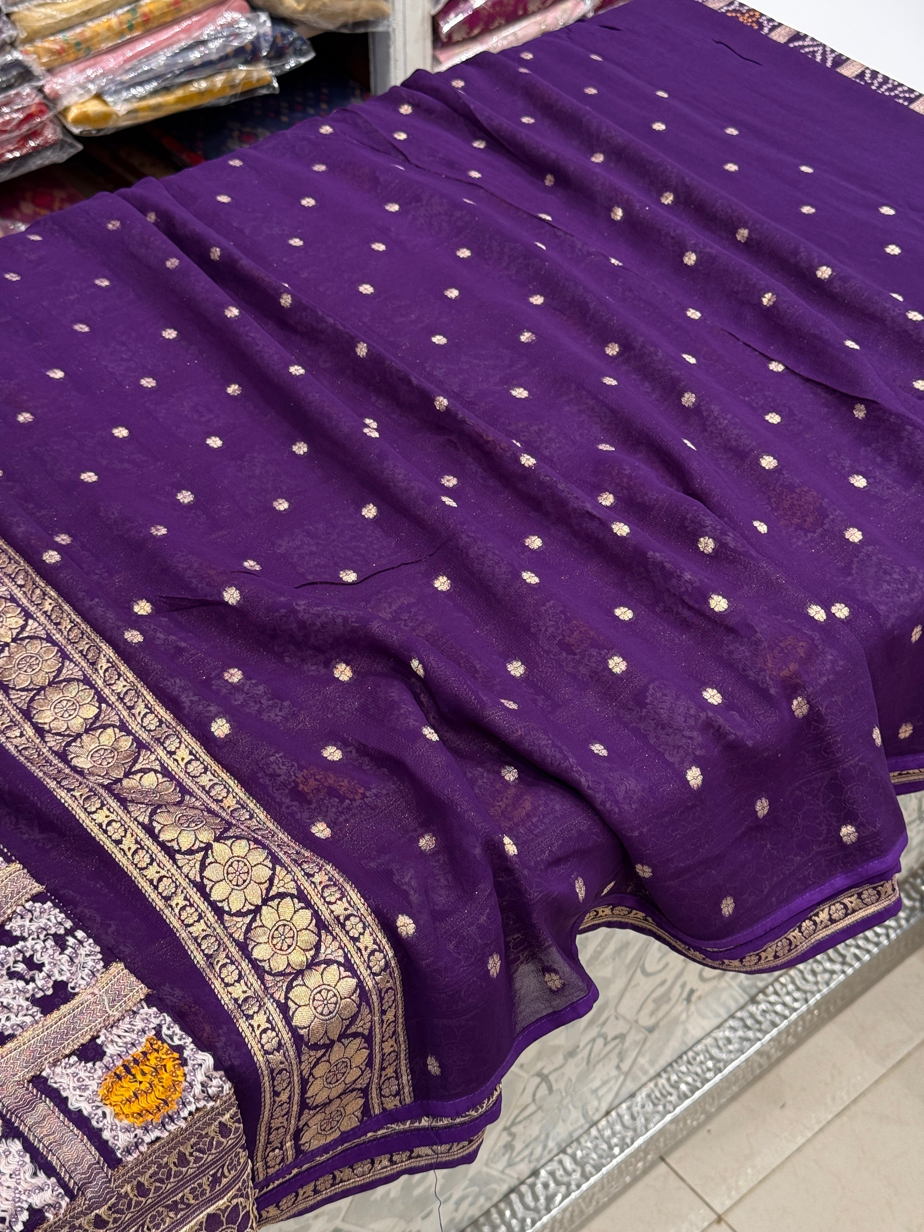 Purple Woven Bandhej Traditional Gharchola Saree