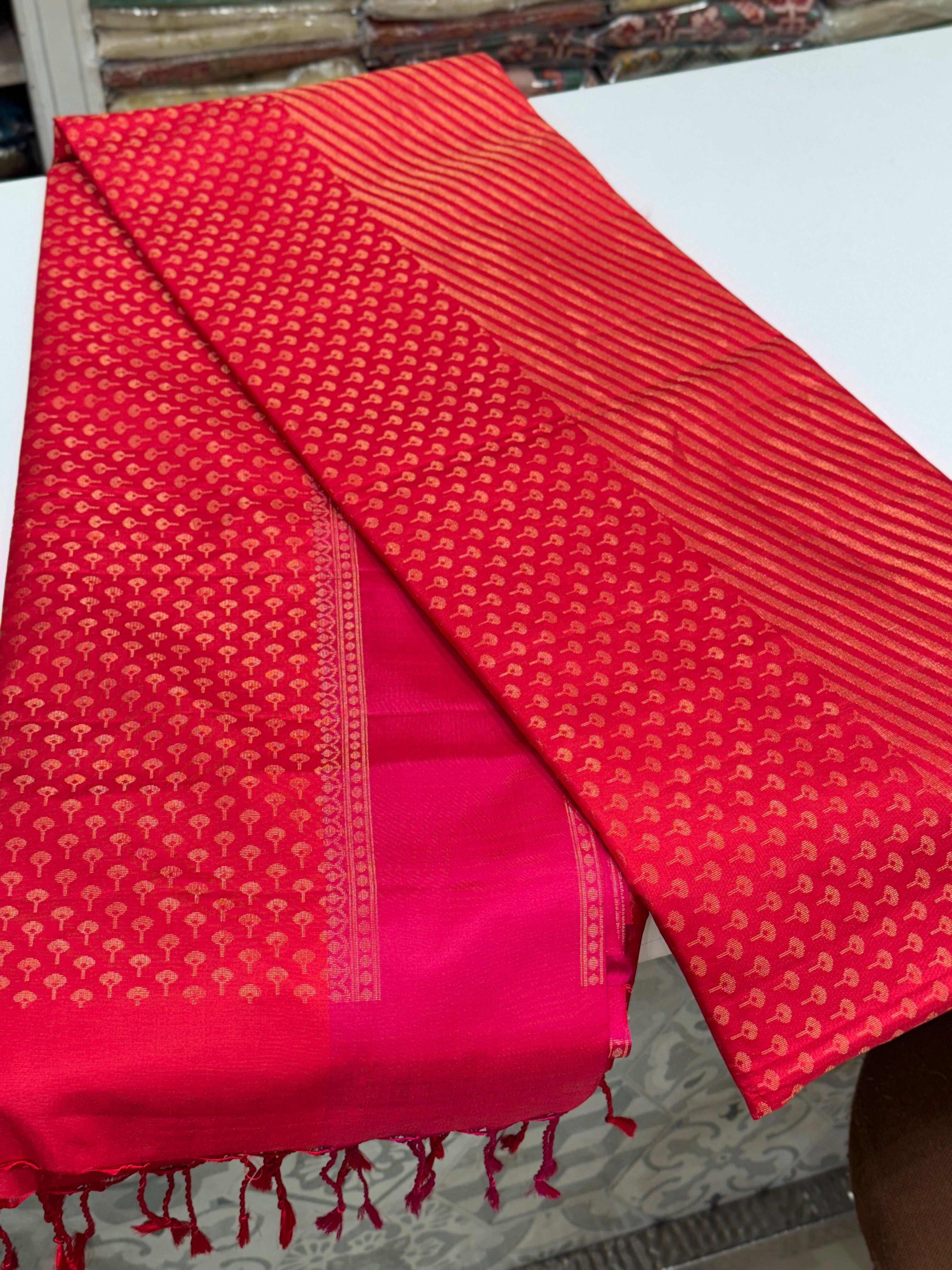 Rust With Rani Handloom Kanchipuram Pure Silk Saree