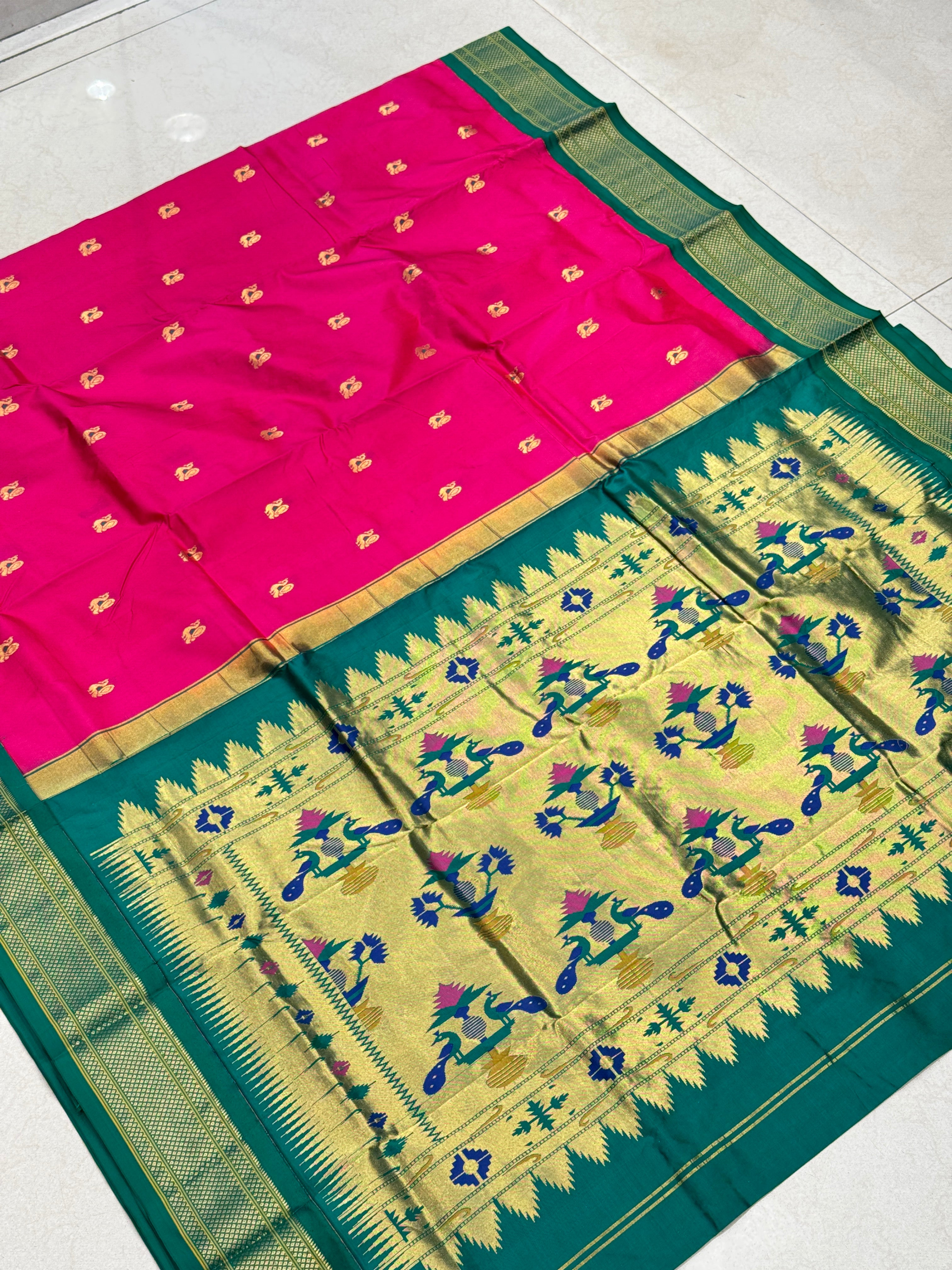 Rani Morbangdi Paithani Pure Silk Saree