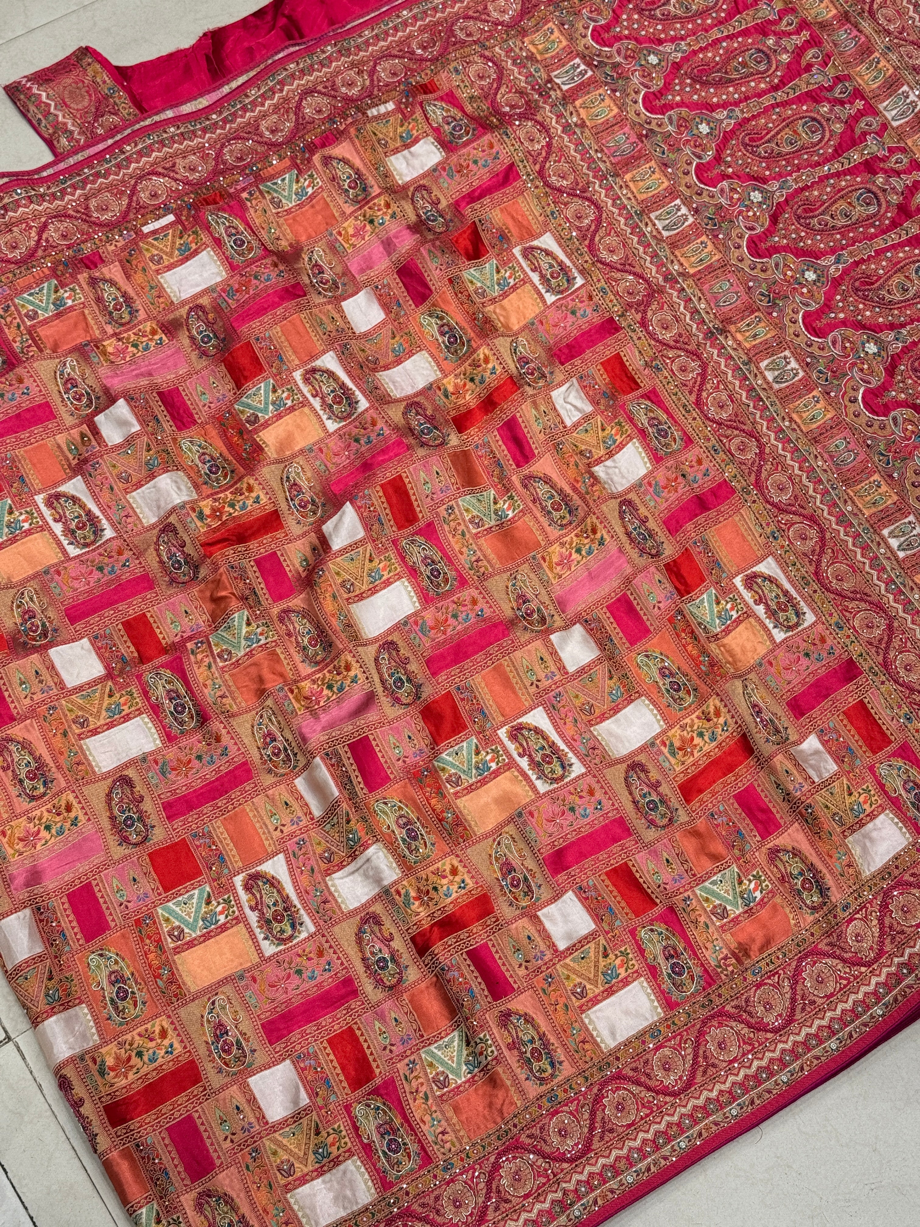 Rani Modal Rangkat Hand Embroidery Saree