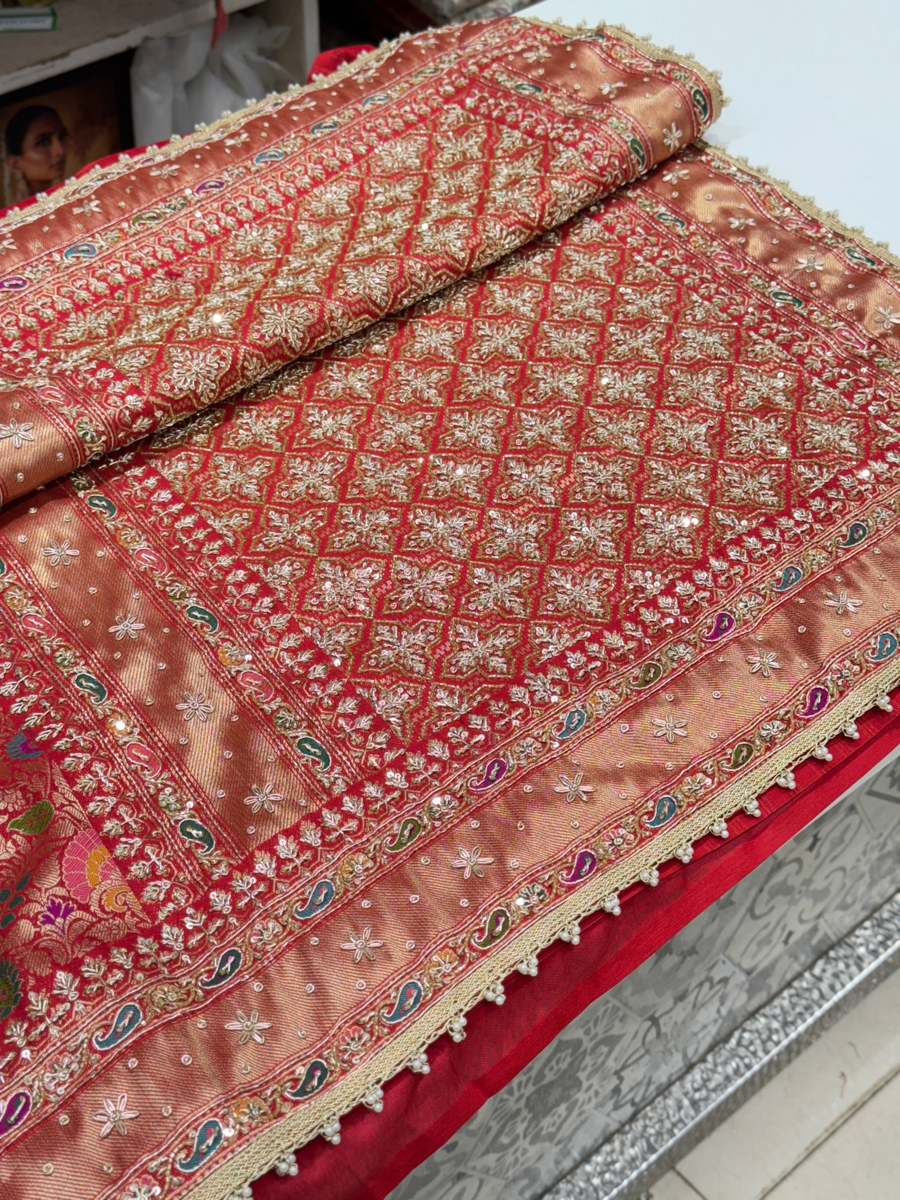 Banarasi Kinkhwab Zardosi Embroidery Saree