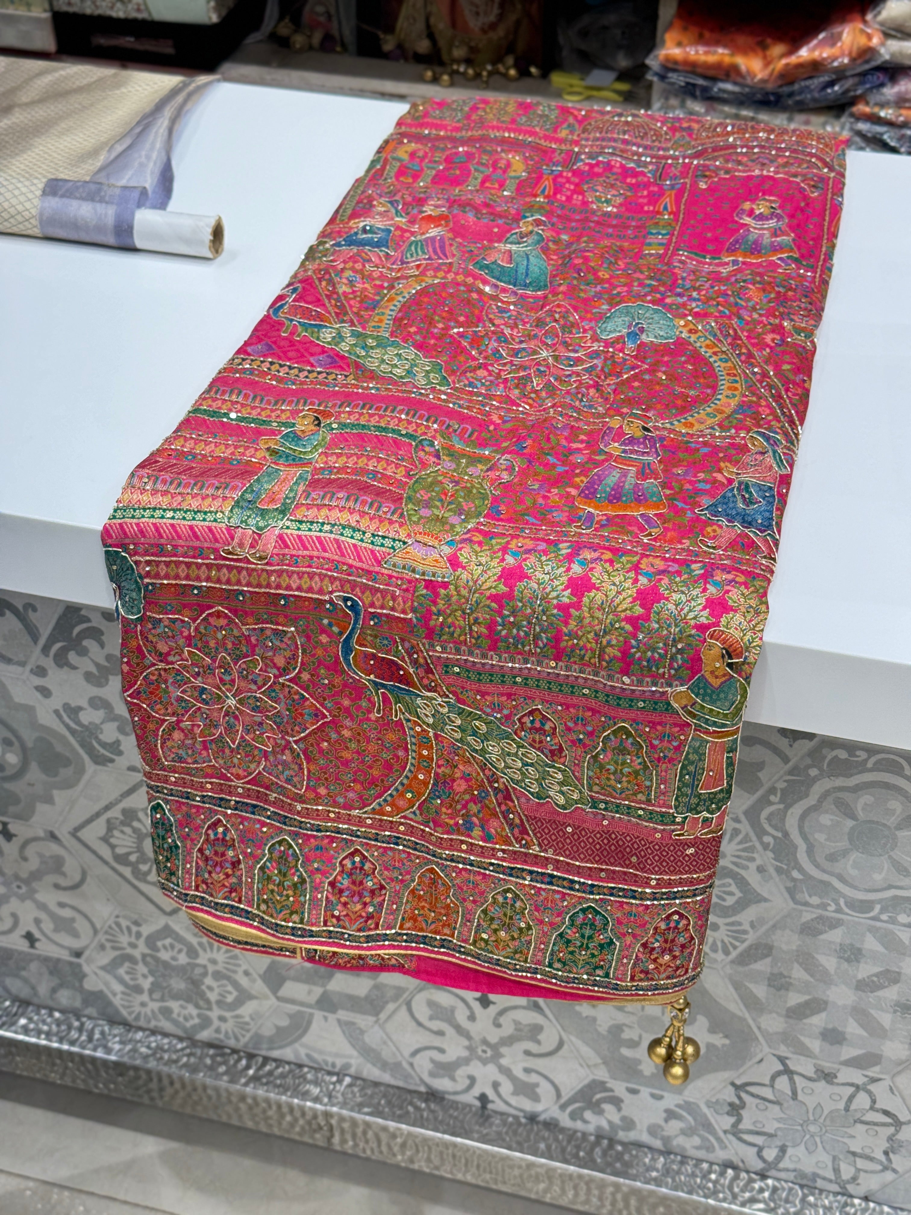 Rani Darbar Pashmina Style Weave with Hand Embroidery