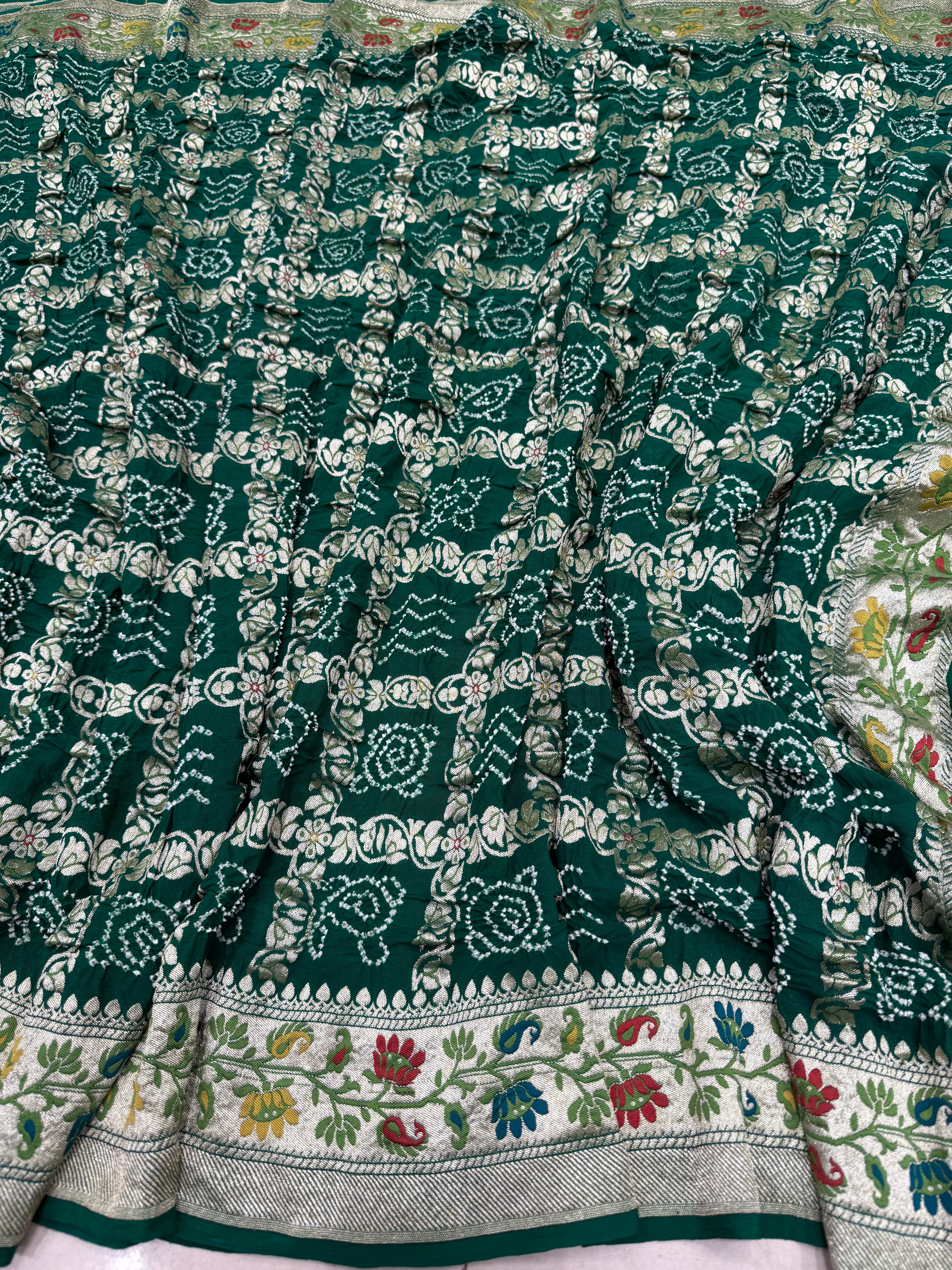 Bottle Meenakari Gharchola Bandhej Saree