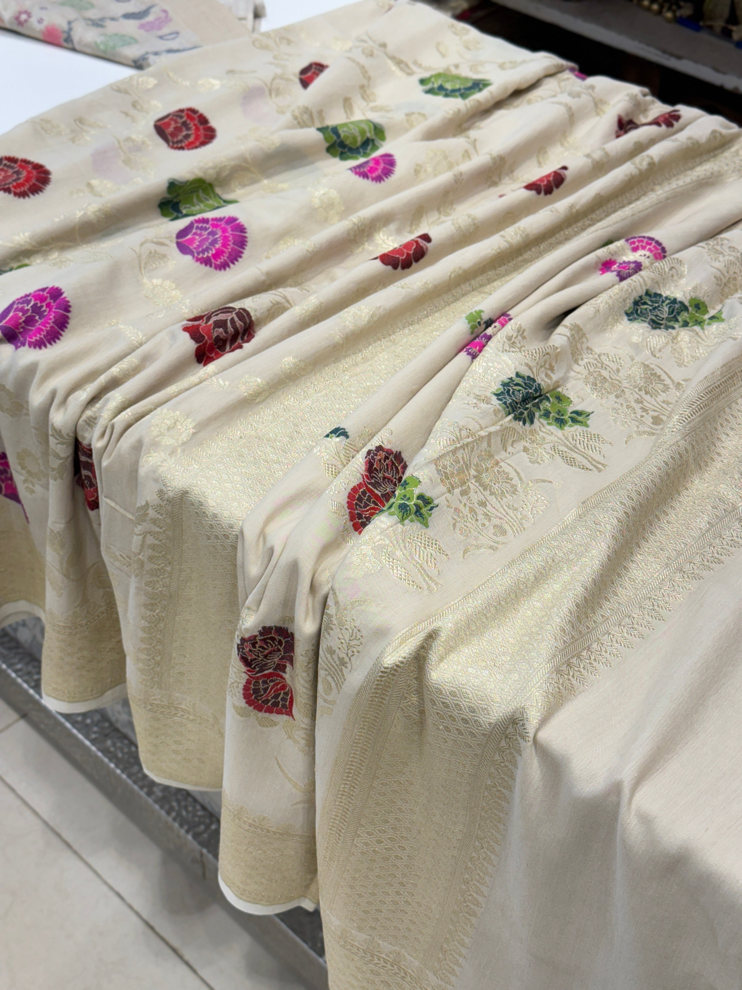 Handloom Banarasi Meena Tussor Silk Saree