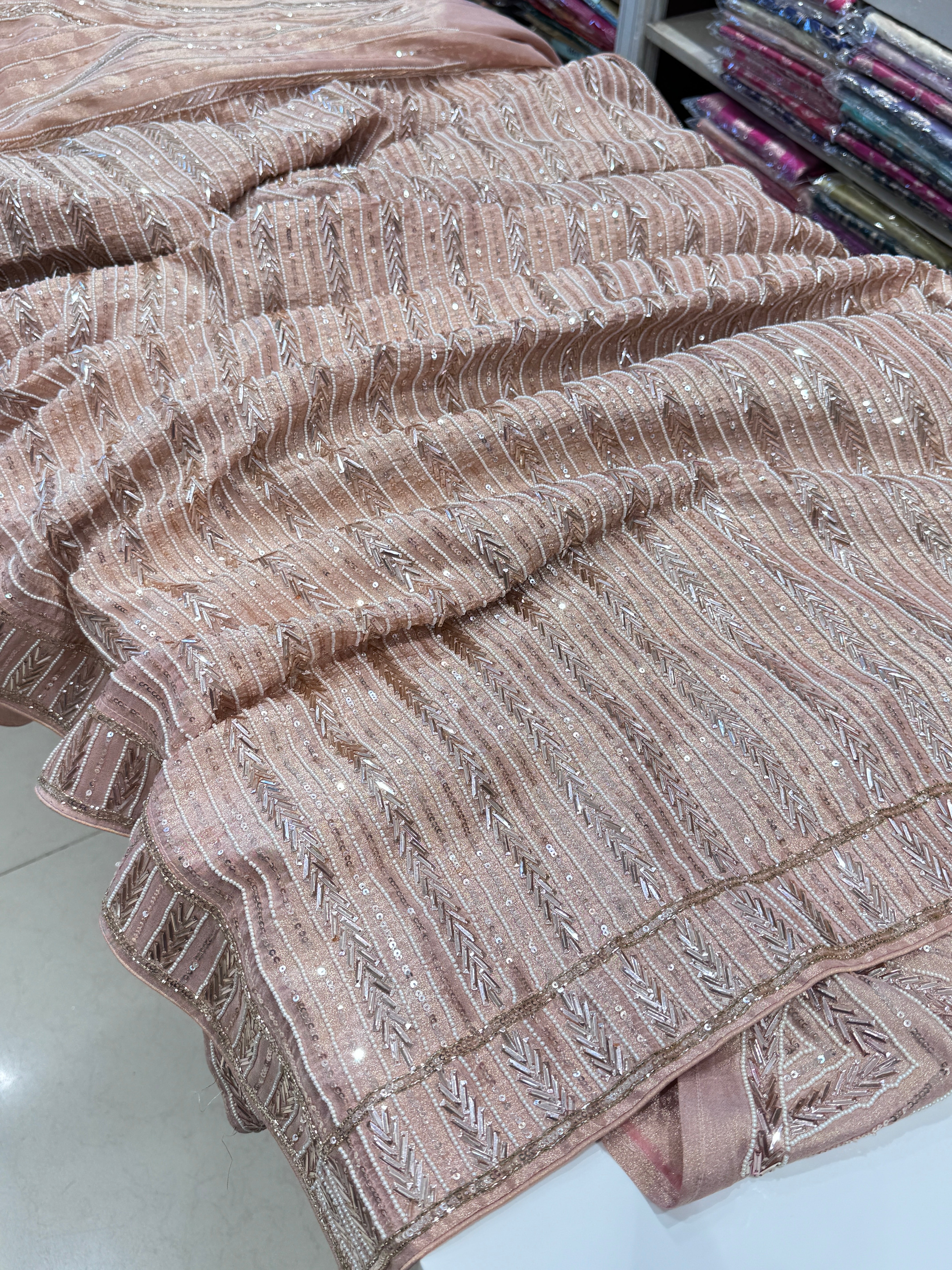 Tissue Crepe Suhana Khan Inspired Saree