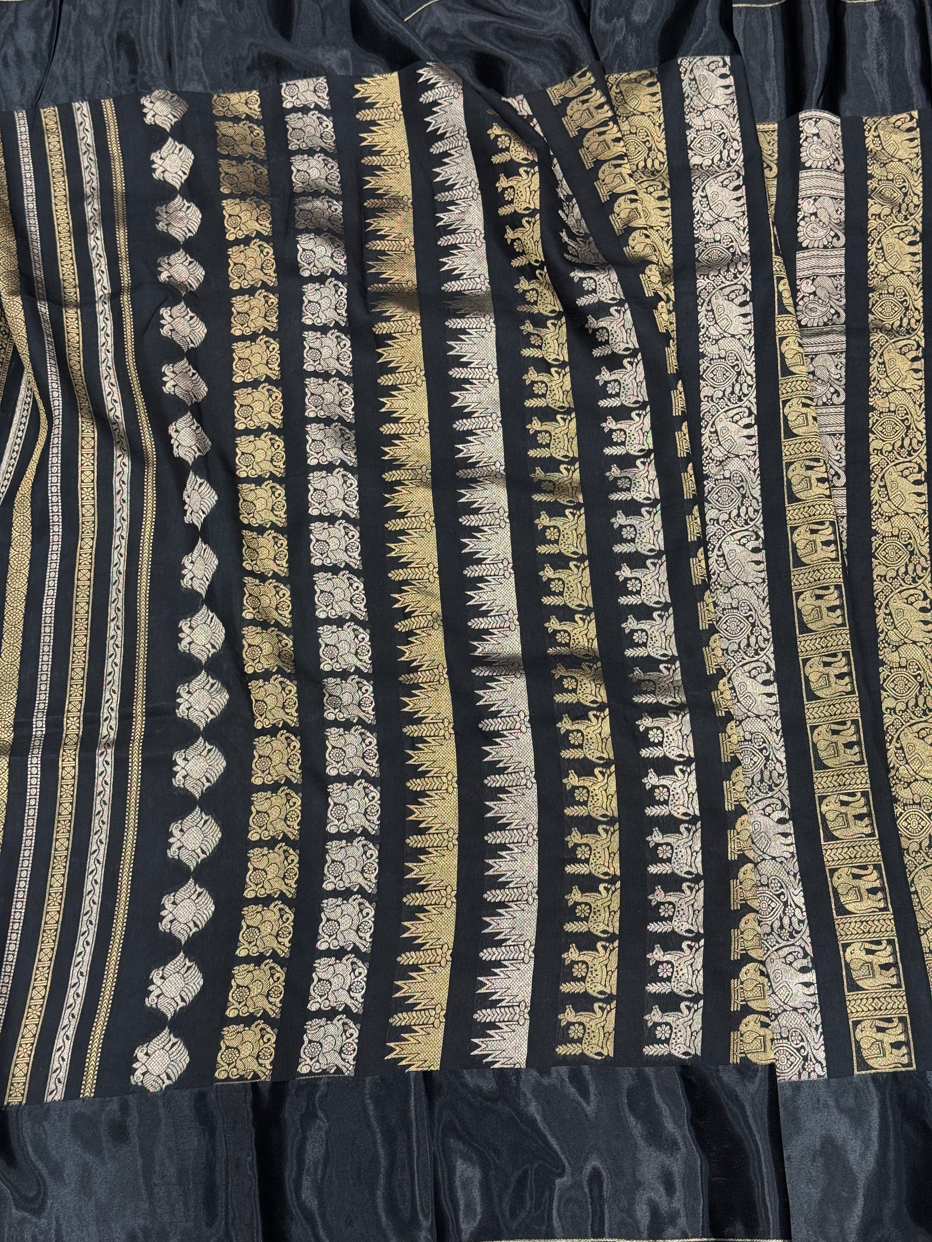 Nita Ambani Inspired Black Contemporary Banarasi Saree