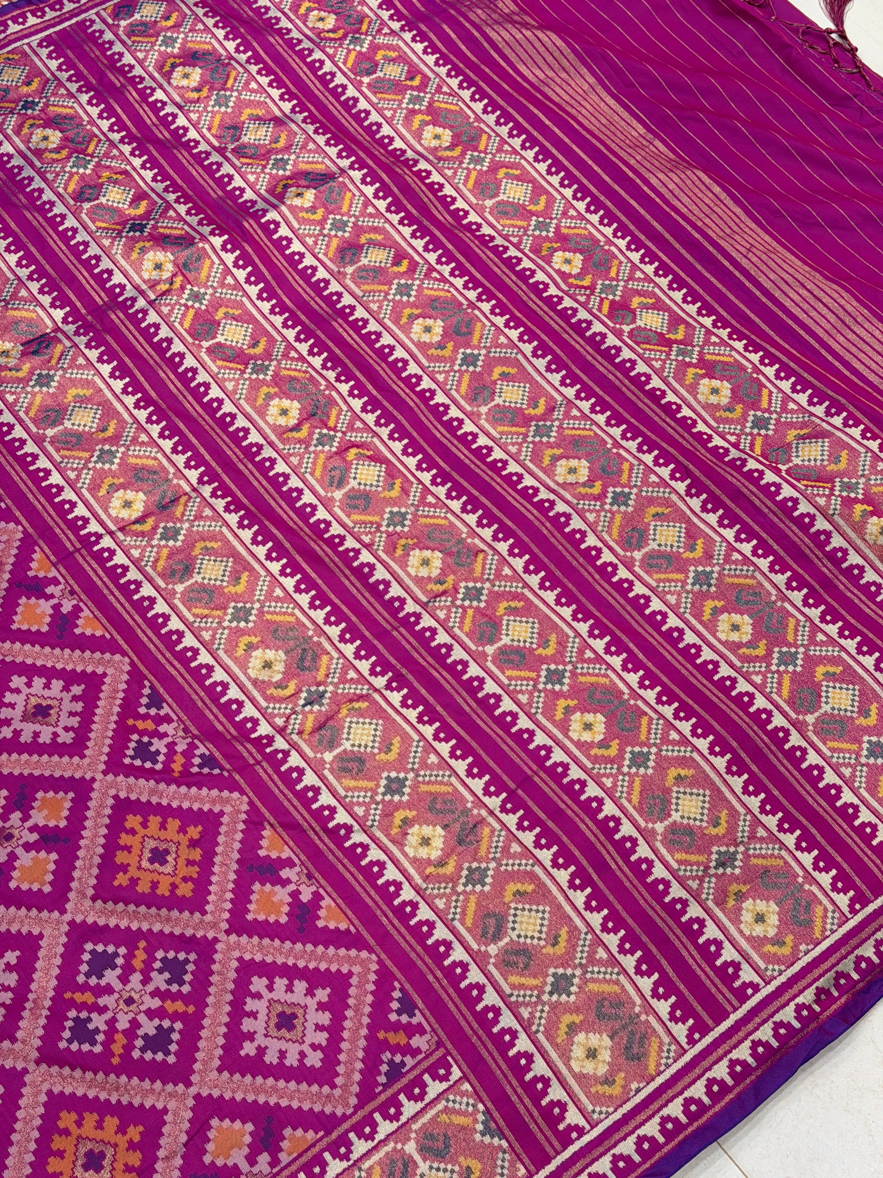 Violet Ratan Chowk Semi Silk Weaved Patan Patola Saree