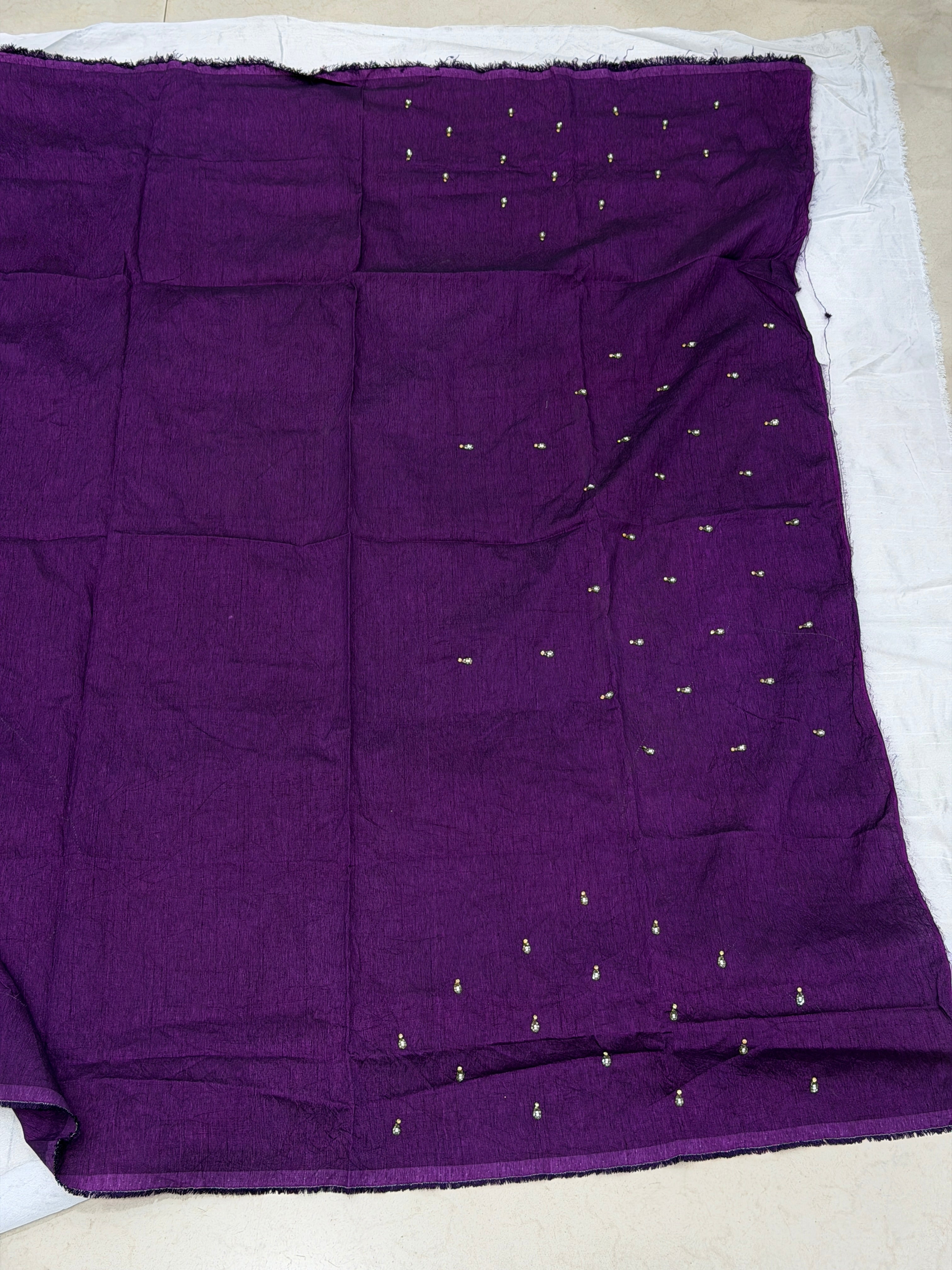 Violet Buttis Hand Embroidery Silk Blouse Piece