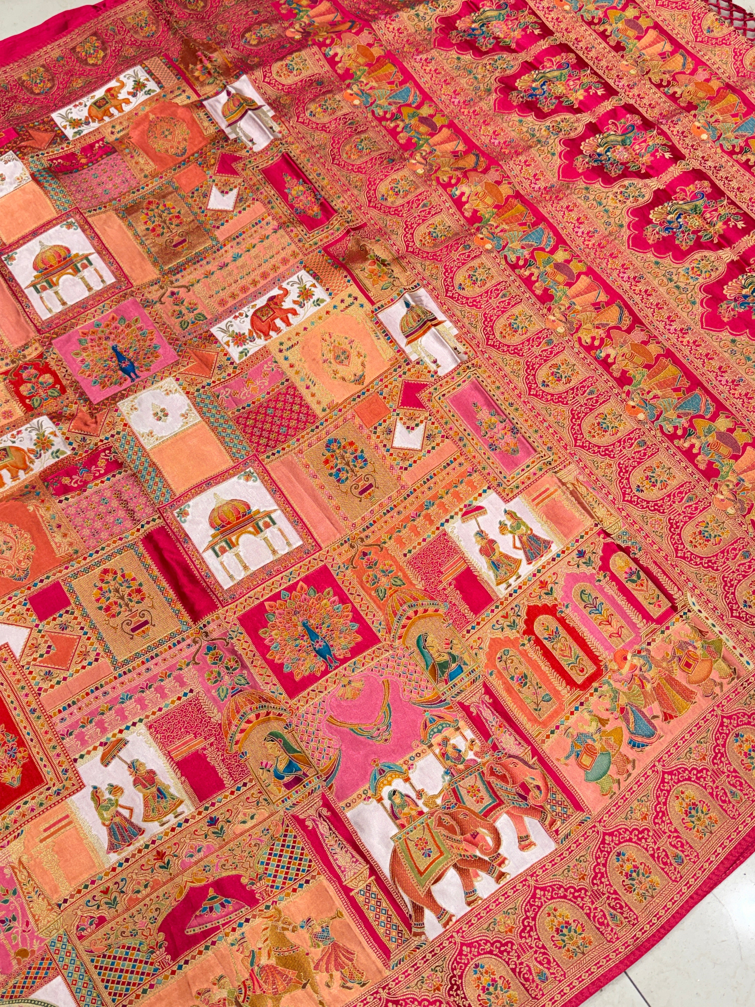 White Rani Banarasi Modal Rangkat Doli Edit Saree