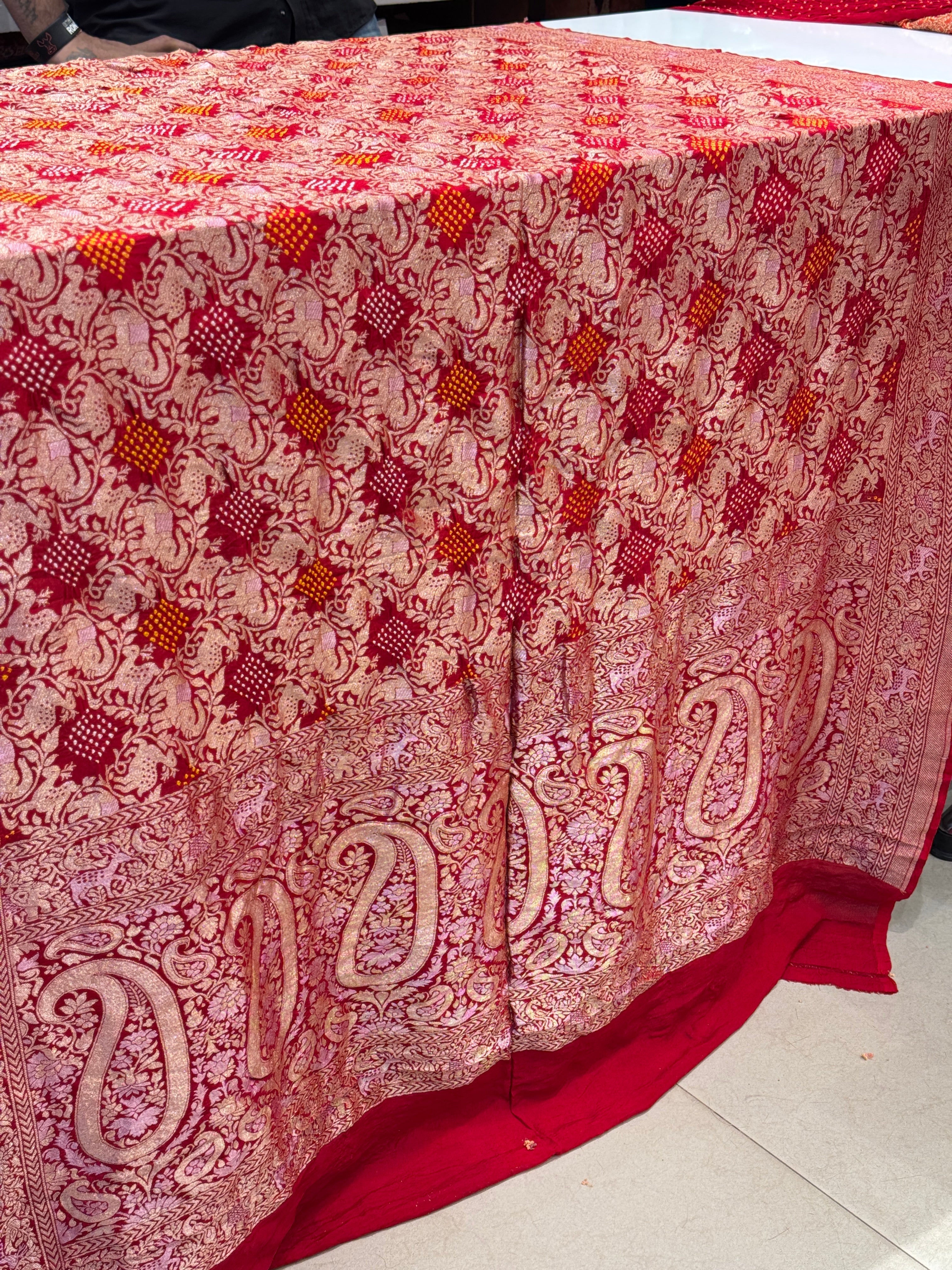Red Sona Roopa Rai Bandhej Saree