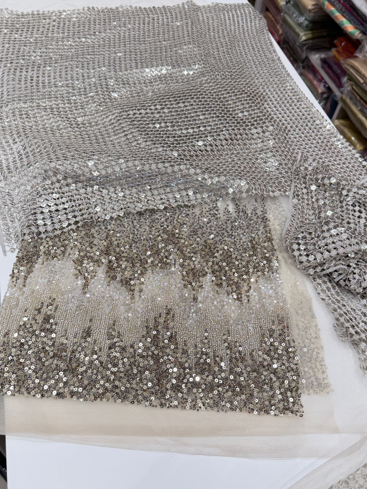Silver Cutwork Half Half Hand Embroidery Concept Saree