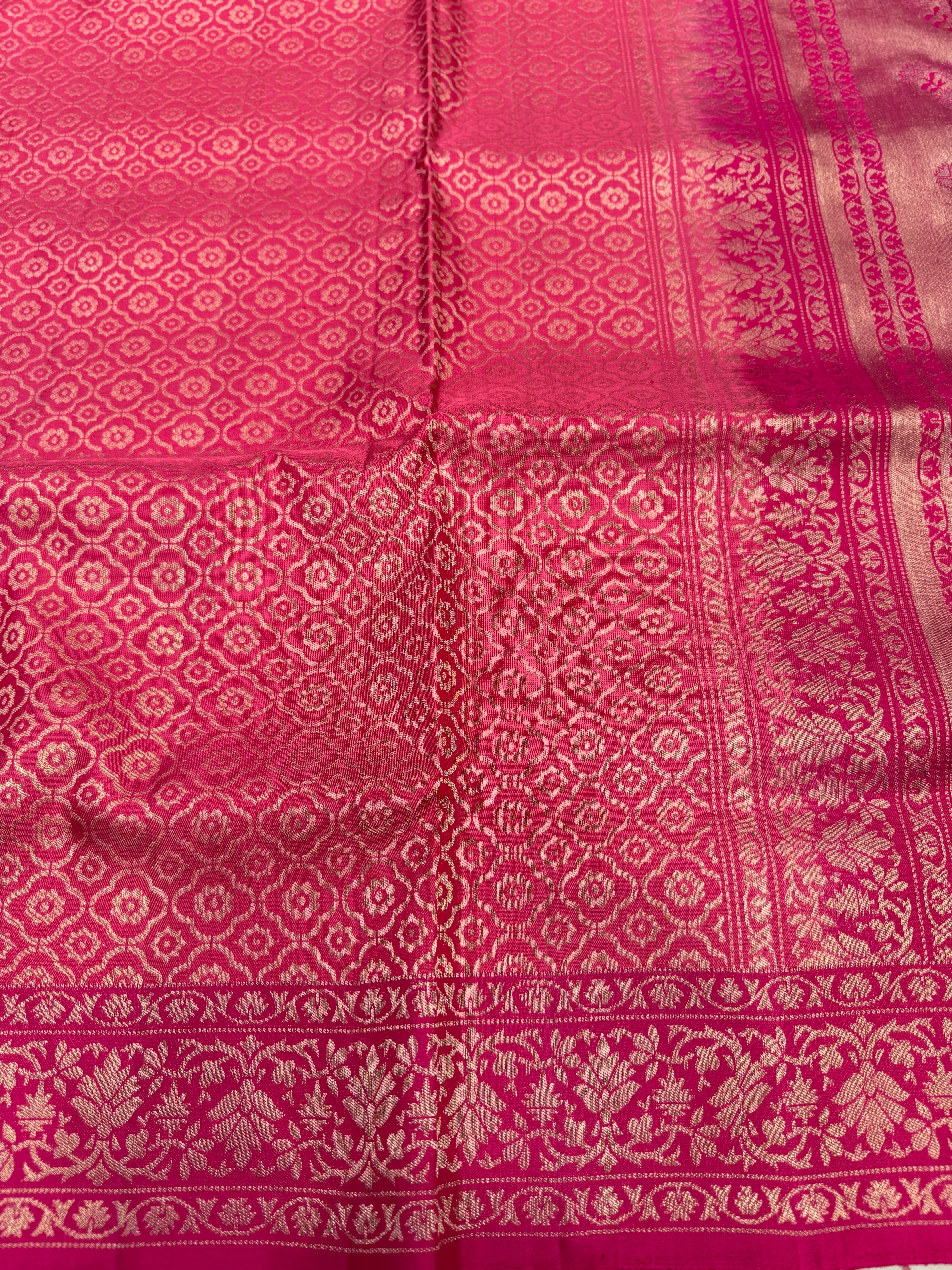 Rani Pink Contemporary Handloom Kanchipuram Pure Silk Saree
