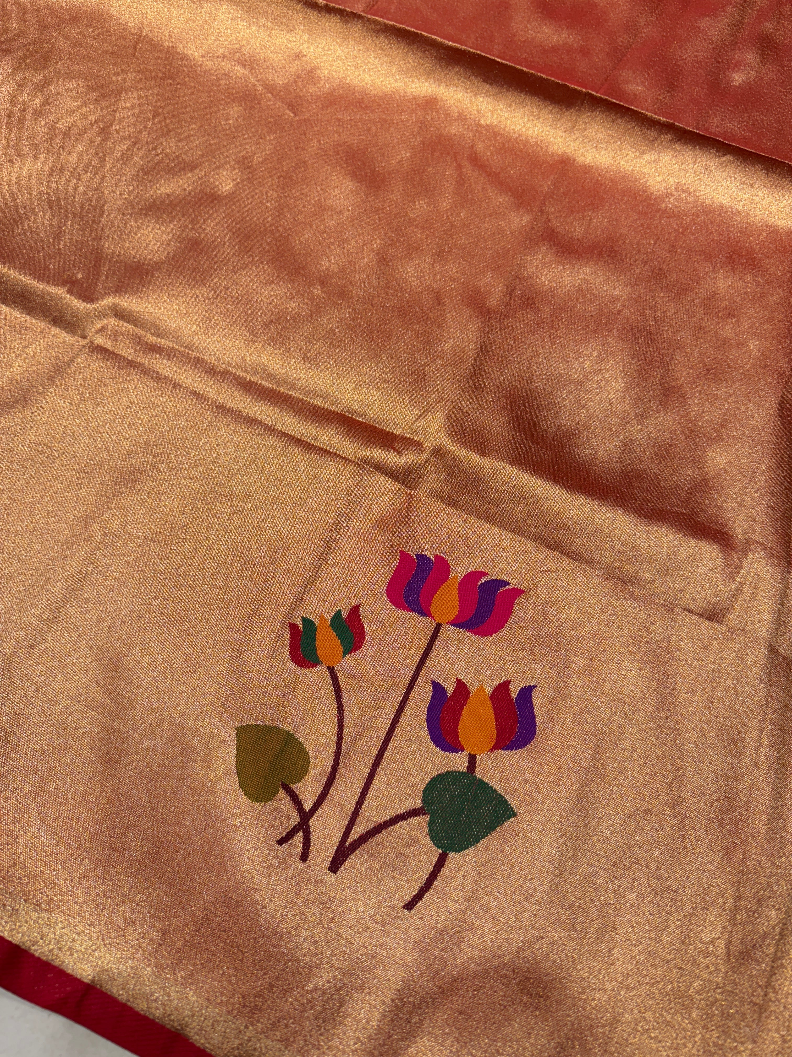 Lotus Tissue Paithani Blouse Piece