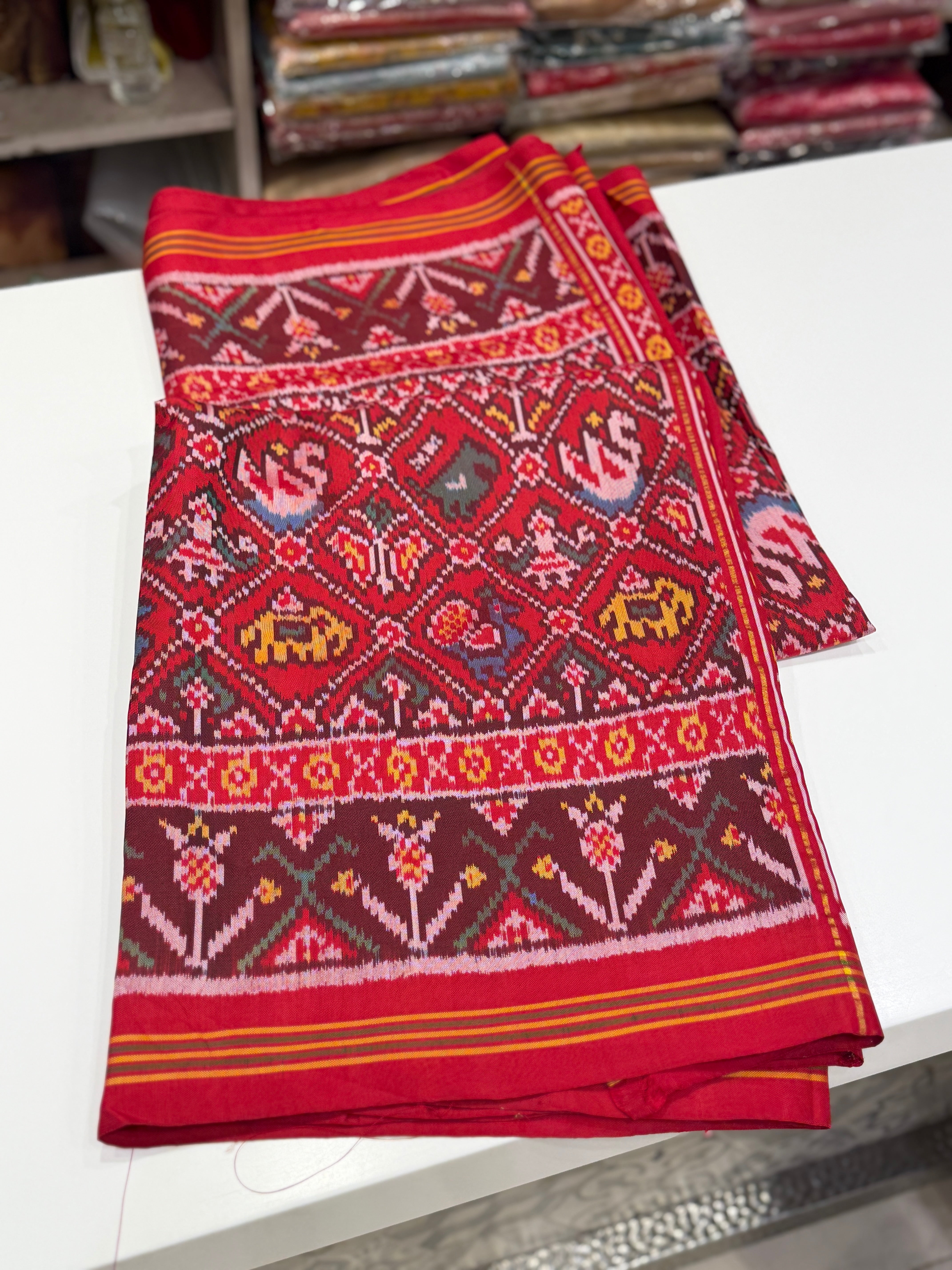Red Narikunjar Patan Patola Handloom Saree