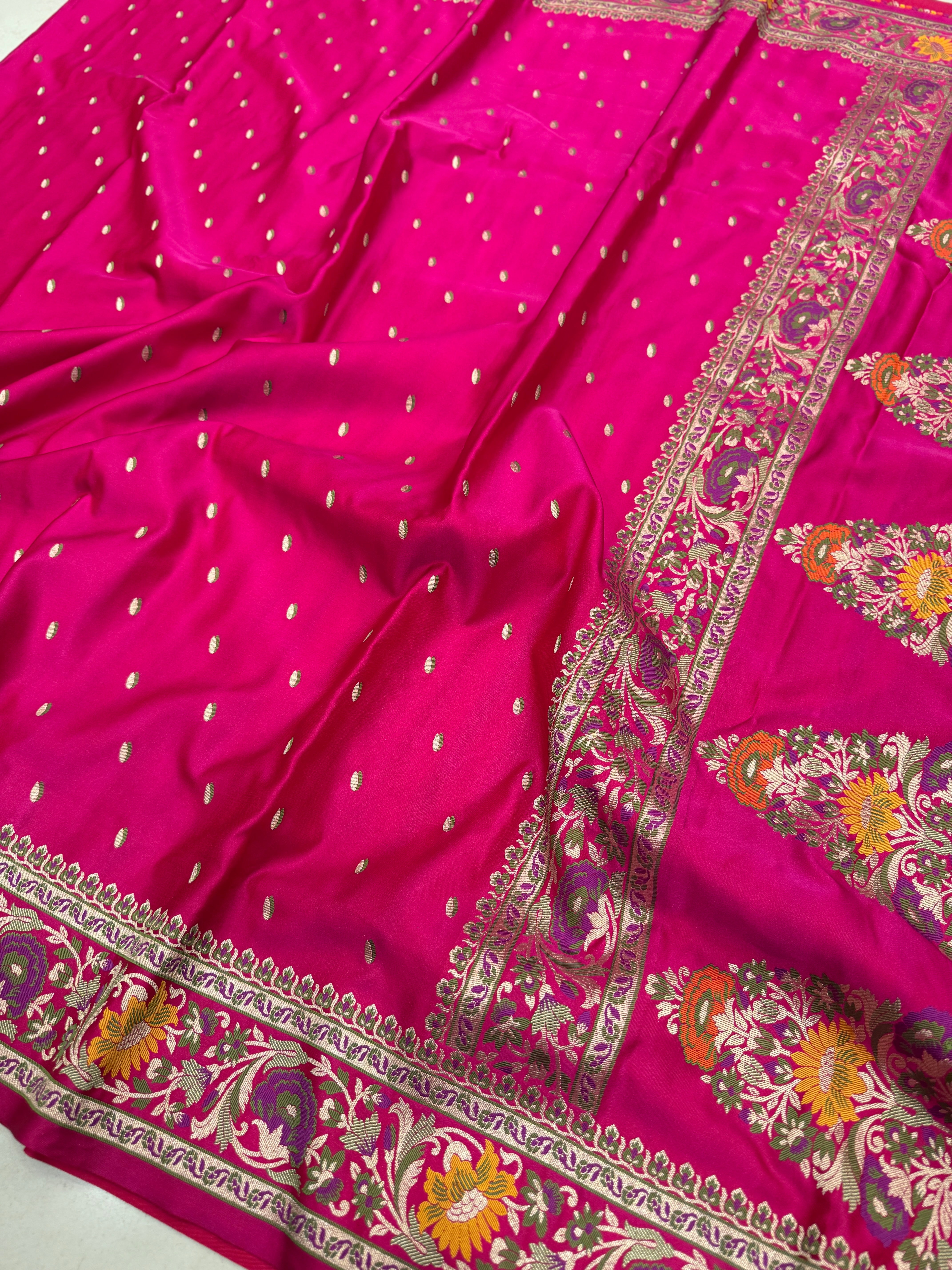 Rani Banarasi Silk Small Butti Meena Saree