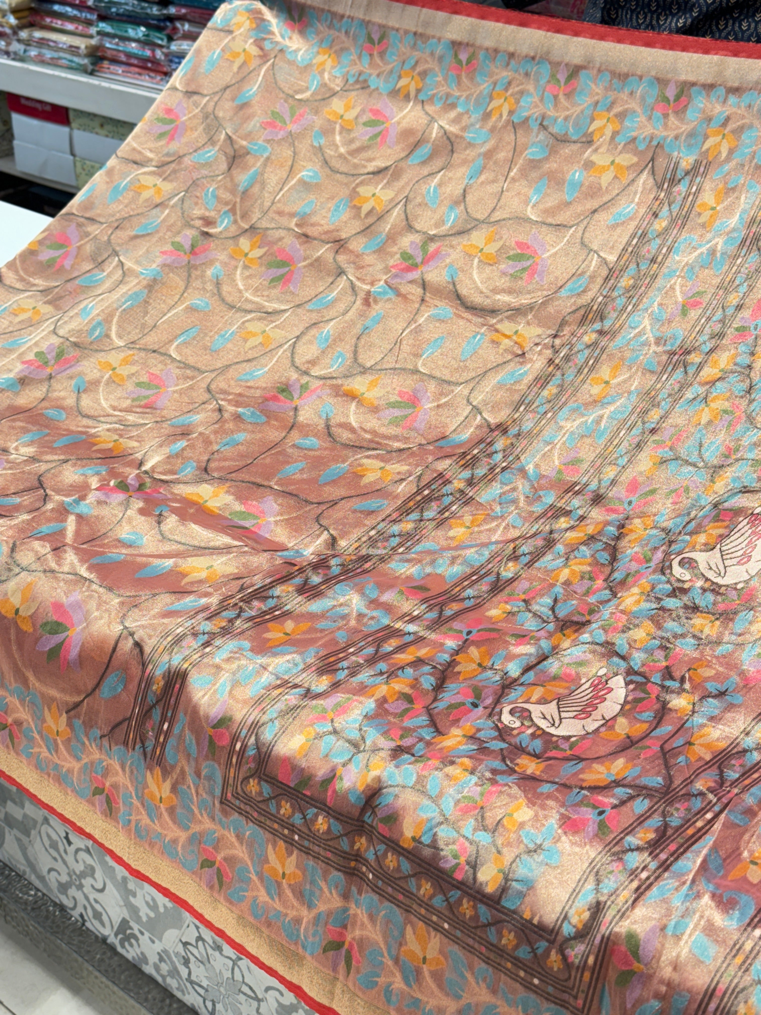 Rani Tissue Paithani Duck Pallu Saree