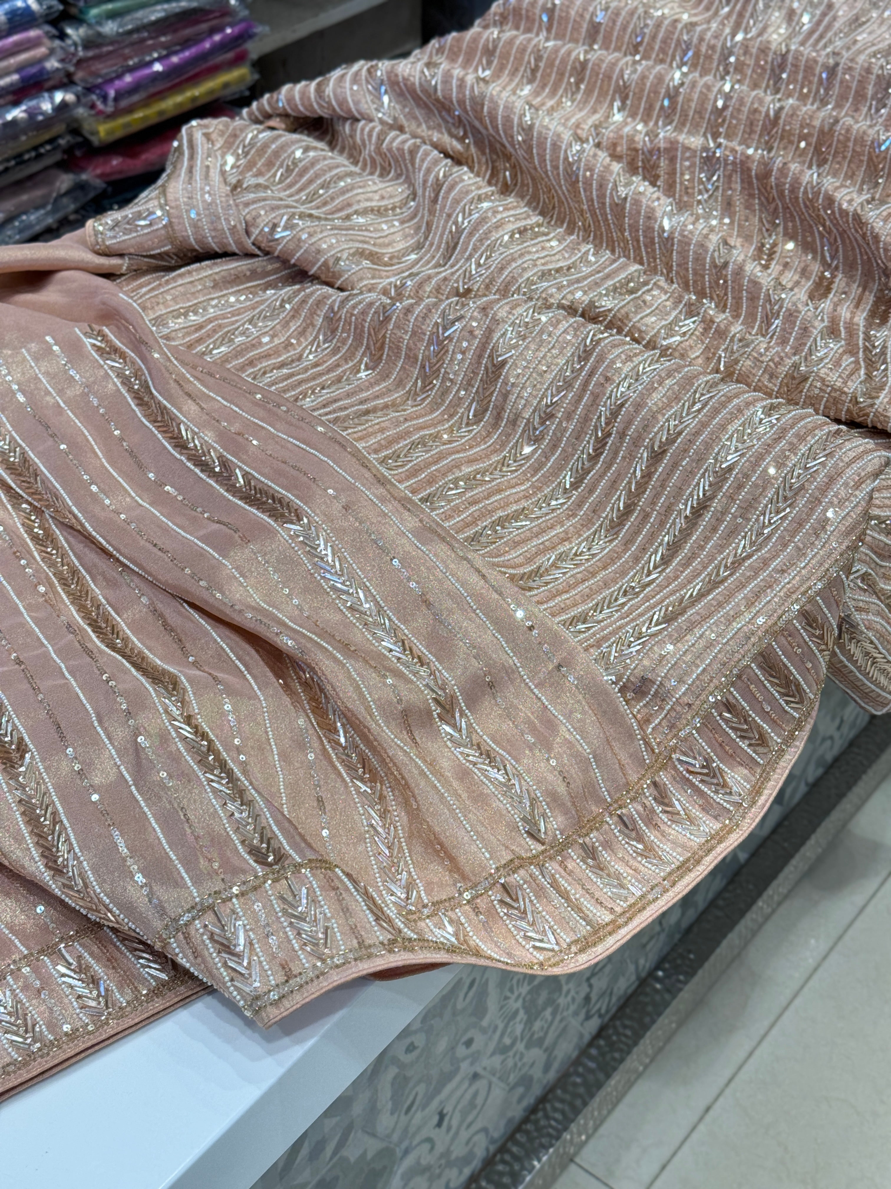 Tissue Crepe Suhana Khan Inspired Saree