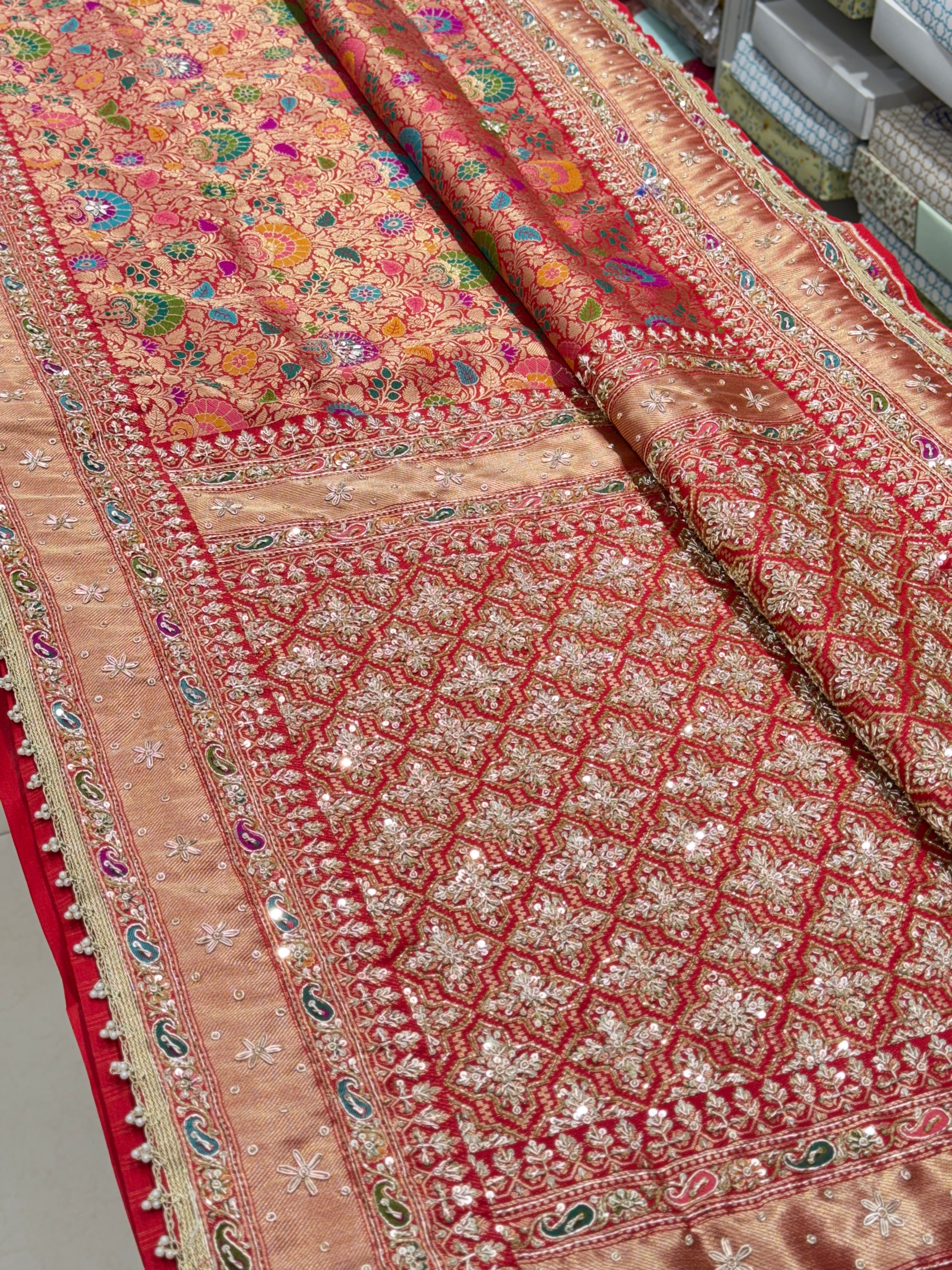 Banarasi Kinkhwab Zardosi Embroidery Saree