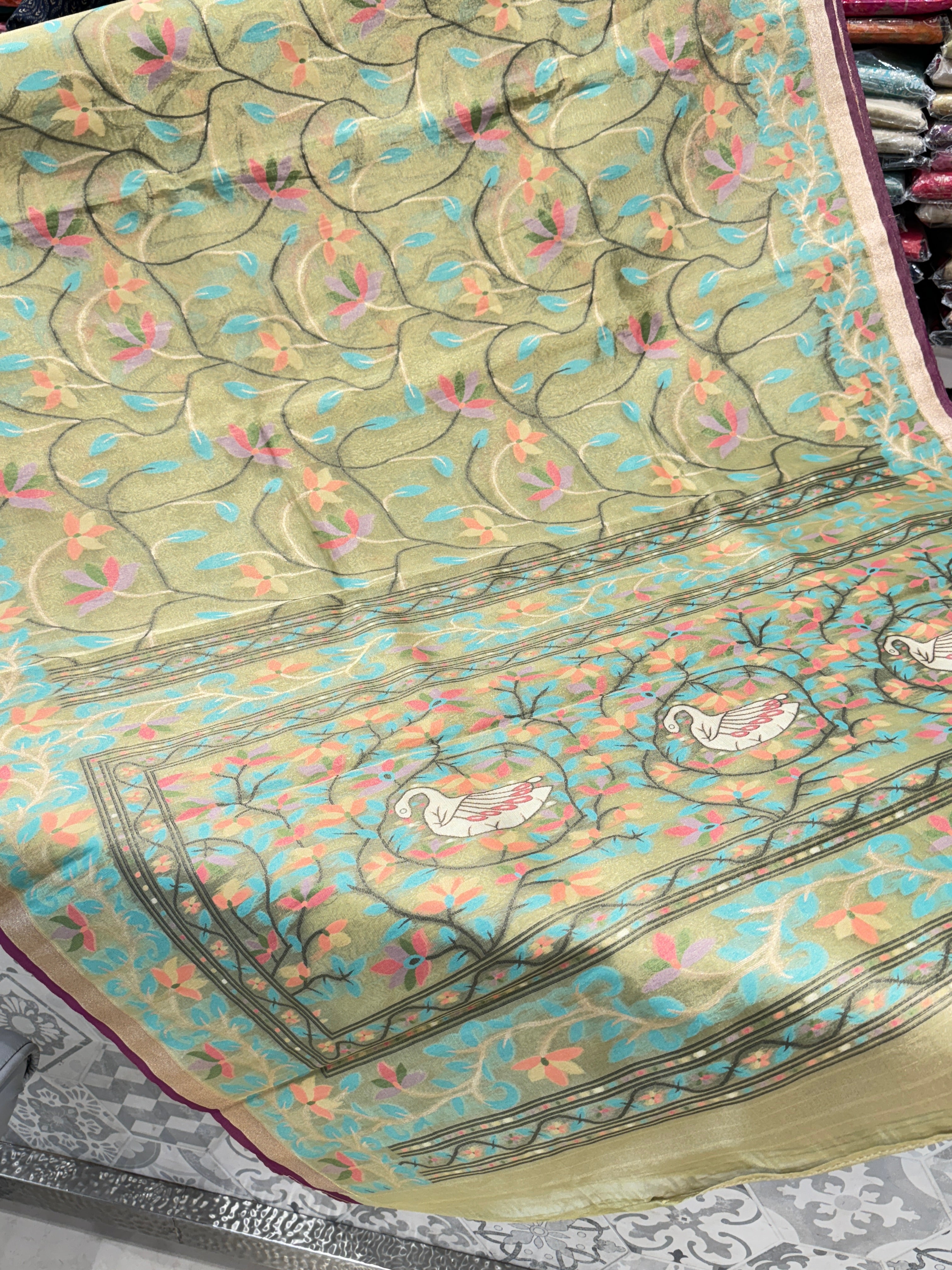 Green Tissue Paithani Duck Pallu Saree