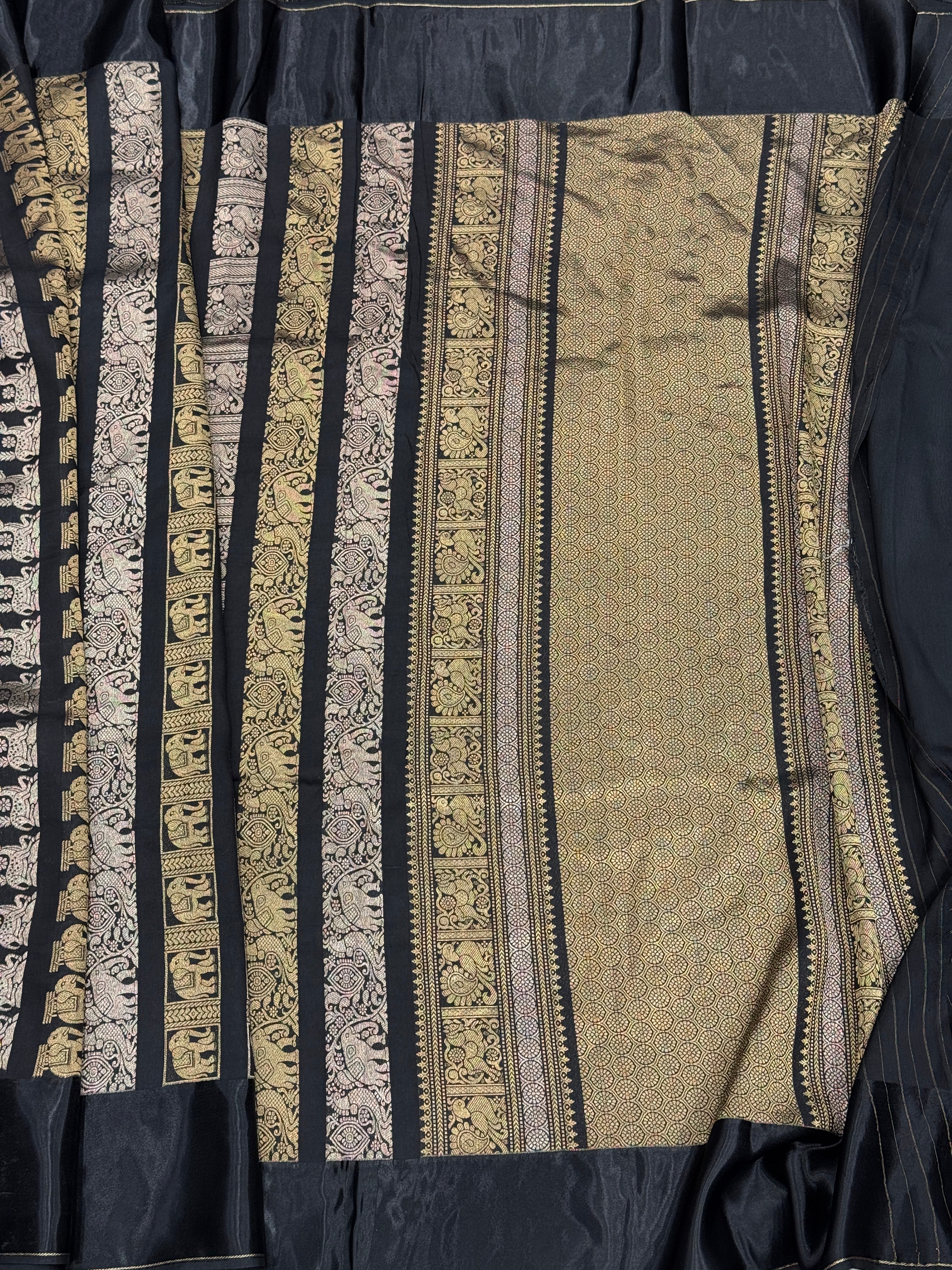 Nita Ambani Inspired Black Contemporary Banarasi Saree