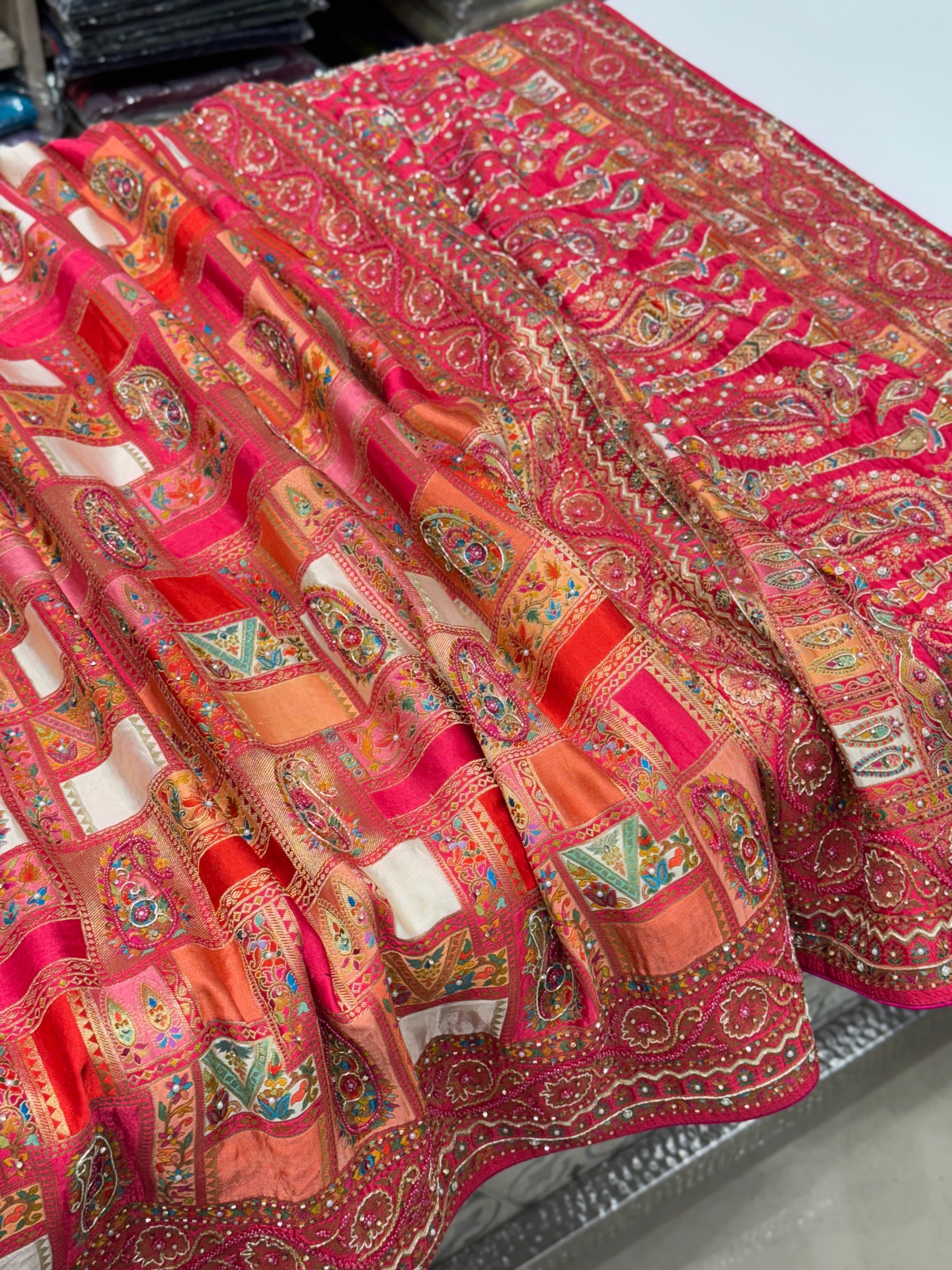 Rani Modal Rangkat Hand Embroidery Saree