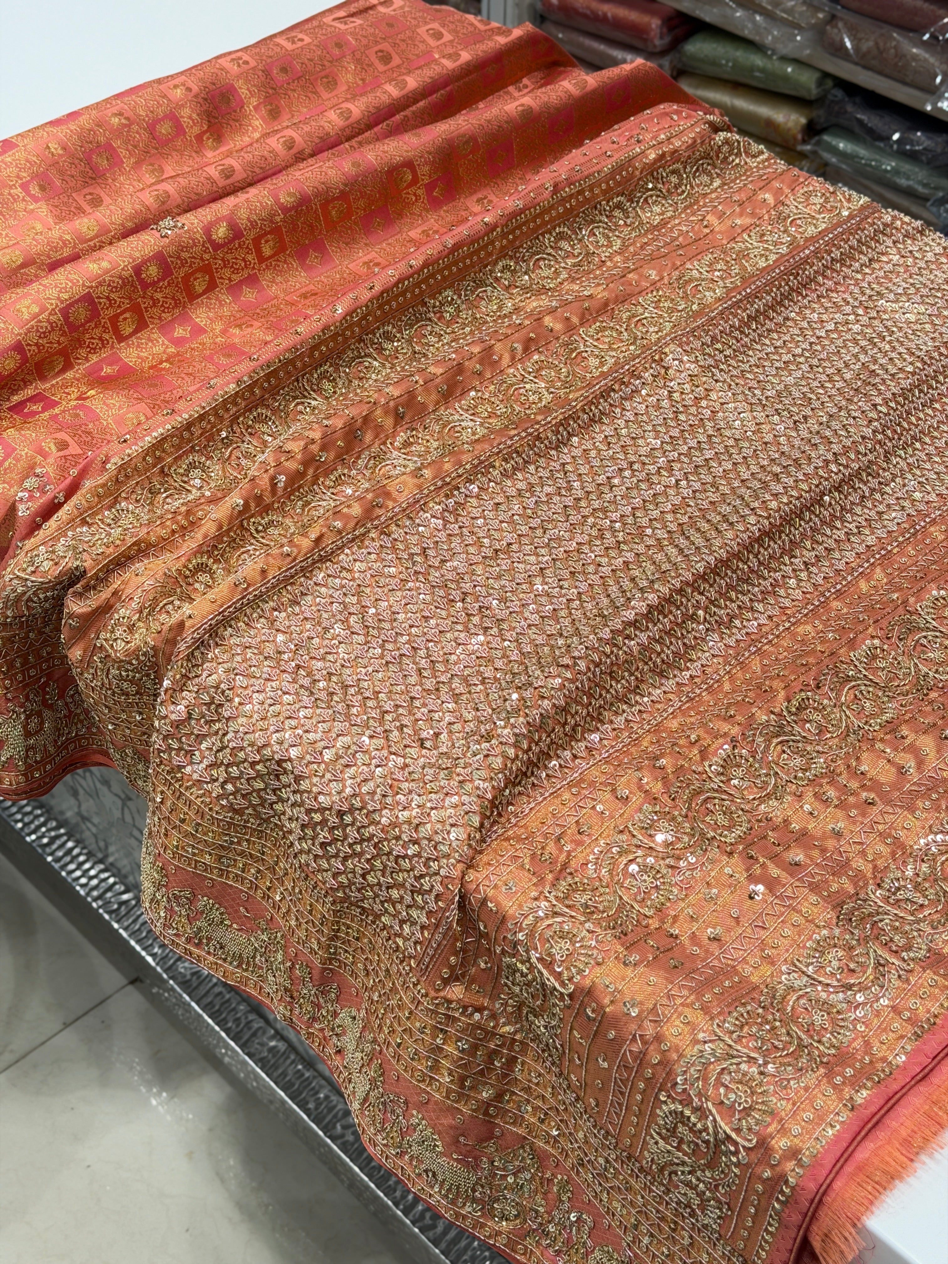 Pink Kanjivaram Doli Edit Zardosi Hand Embroidery Saree