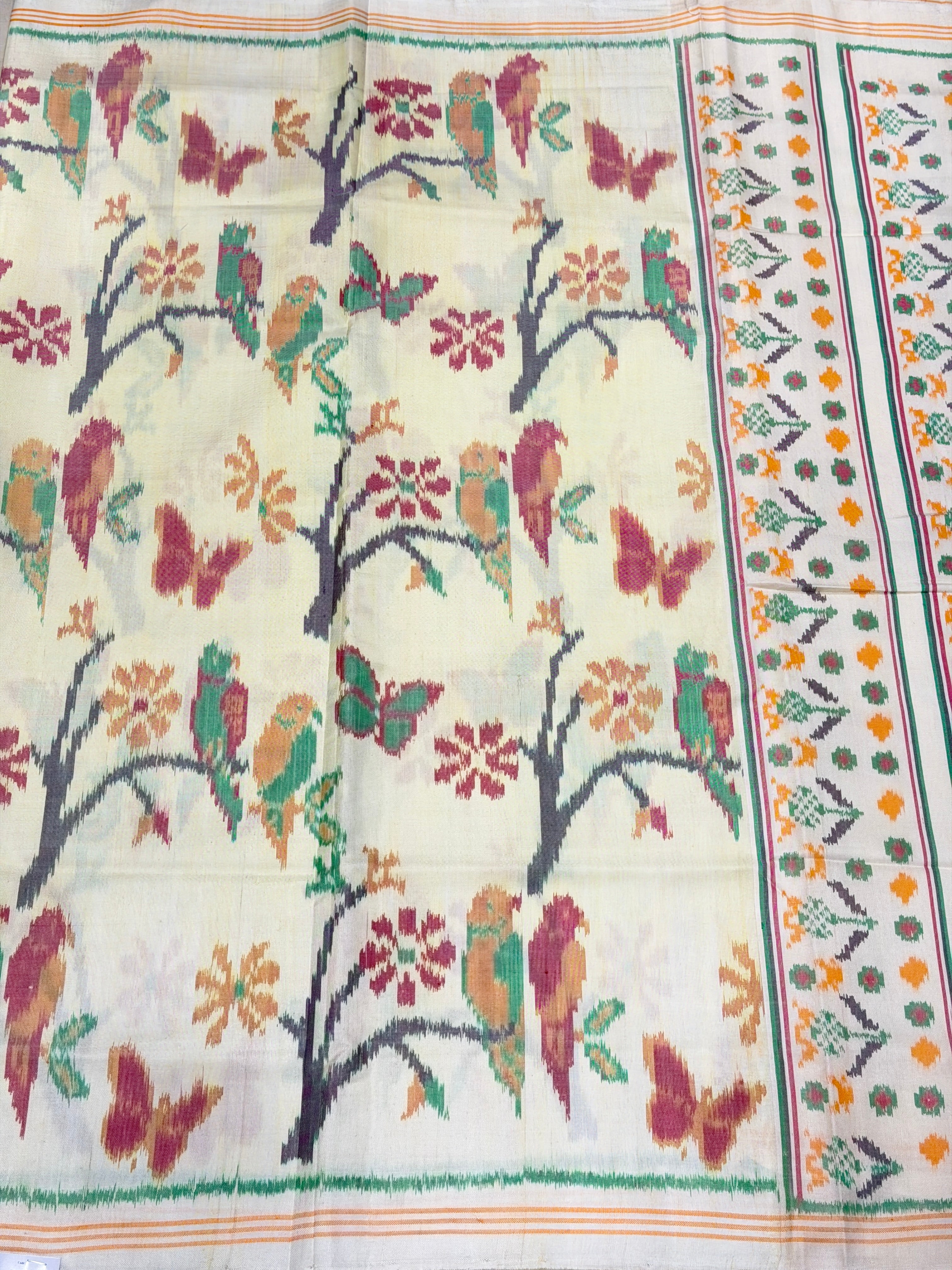 Contemporary Parrot Patan Handloom Ikat Patola Silk Saree