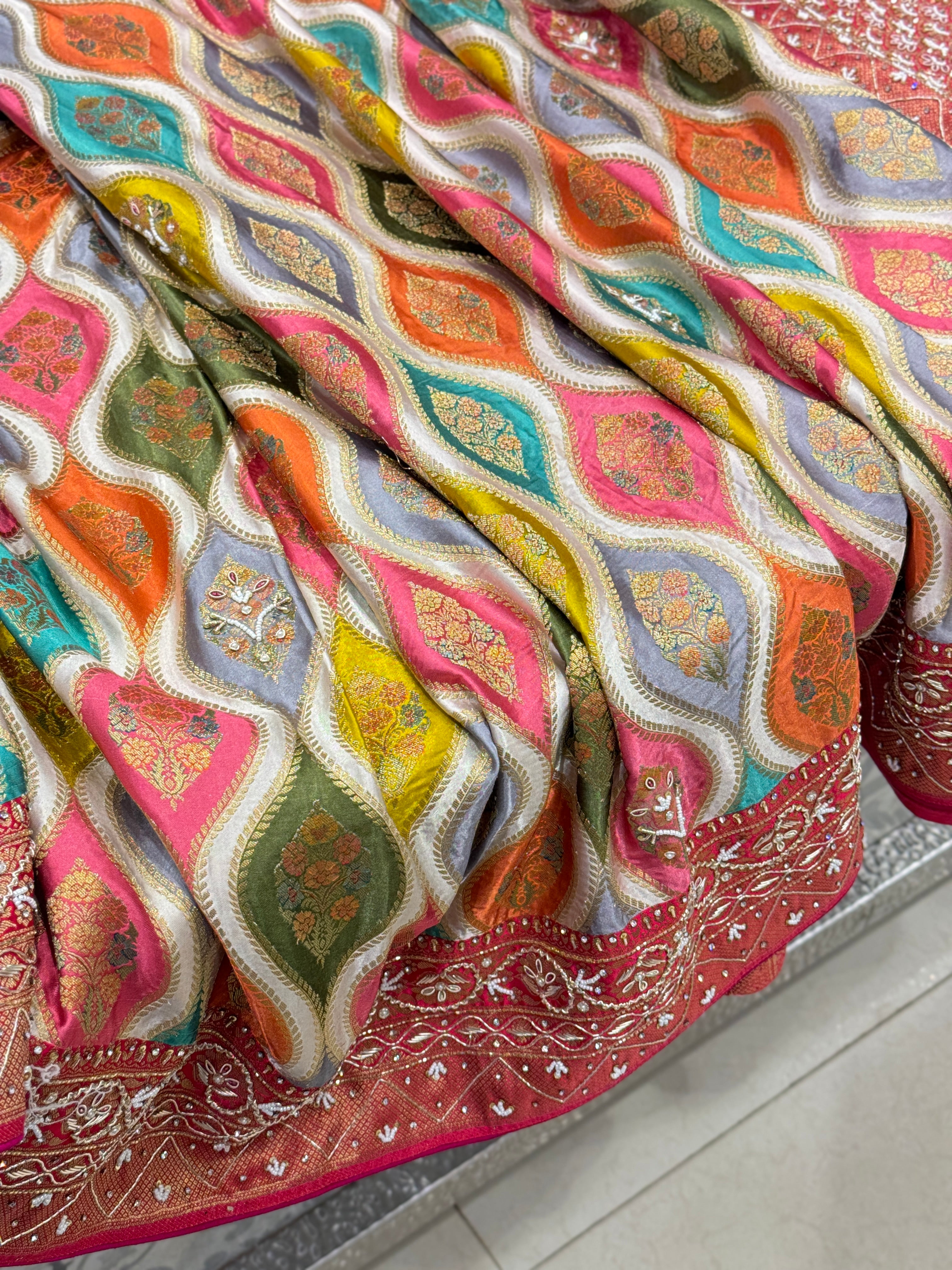 Banarasi Modal Rangkat Hand Embroidery Saree