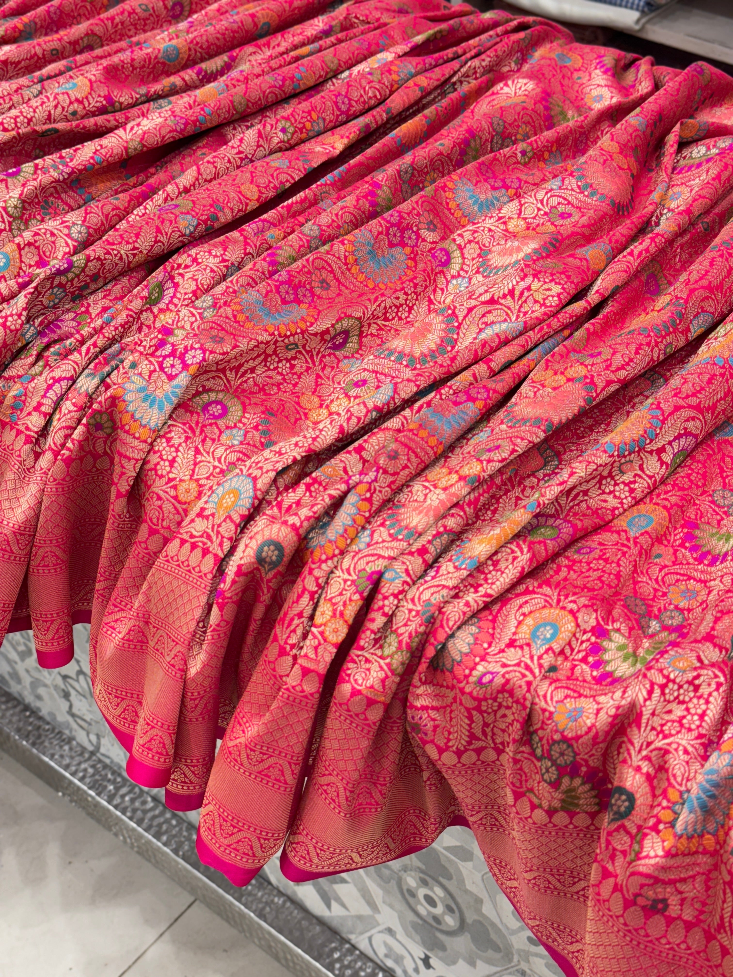 Rani Banarasi Khinkwab Meenakari Woven Silk Saree