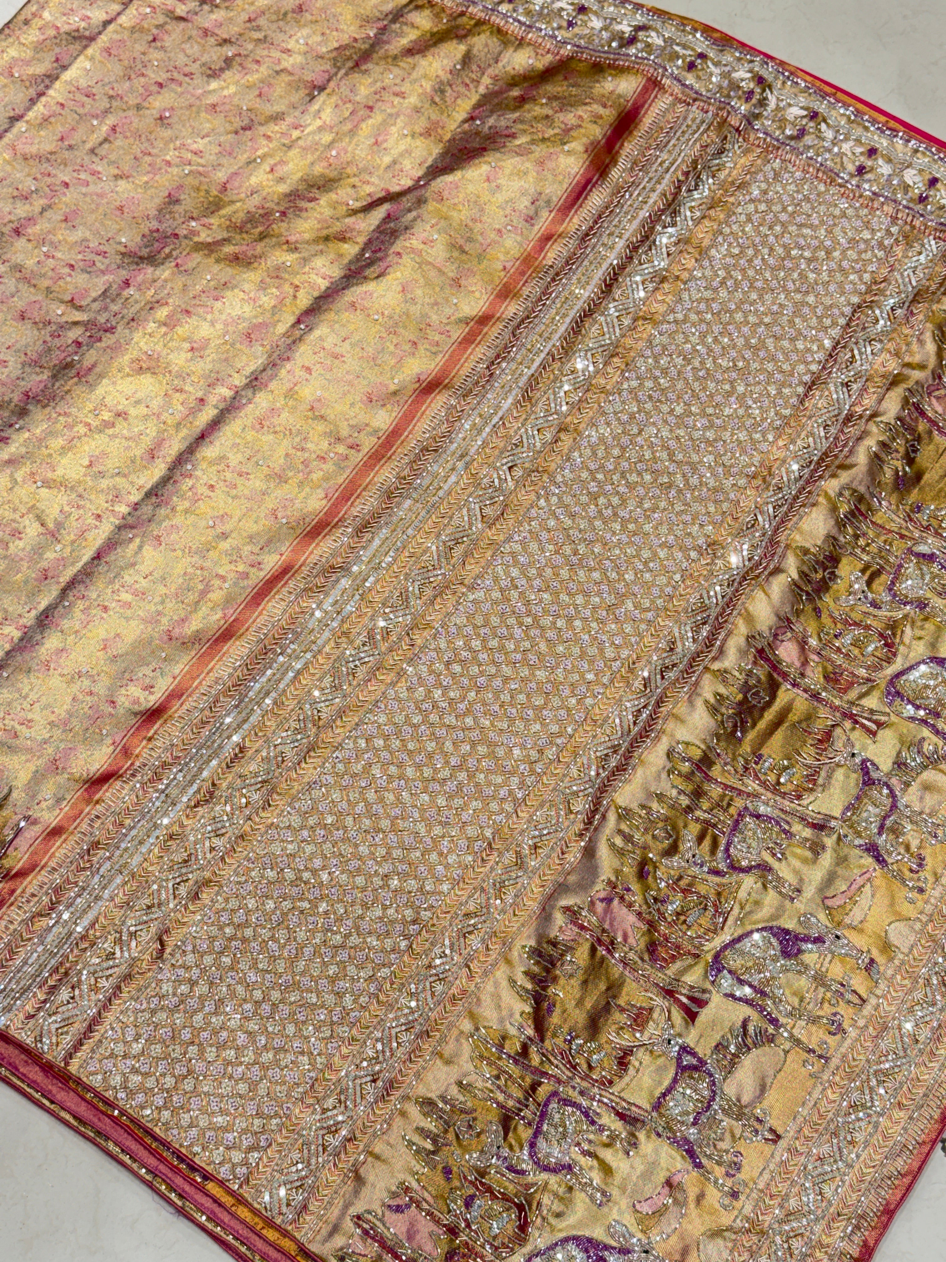 Kanjivaram Embroidery Hiraniya Edit Saree