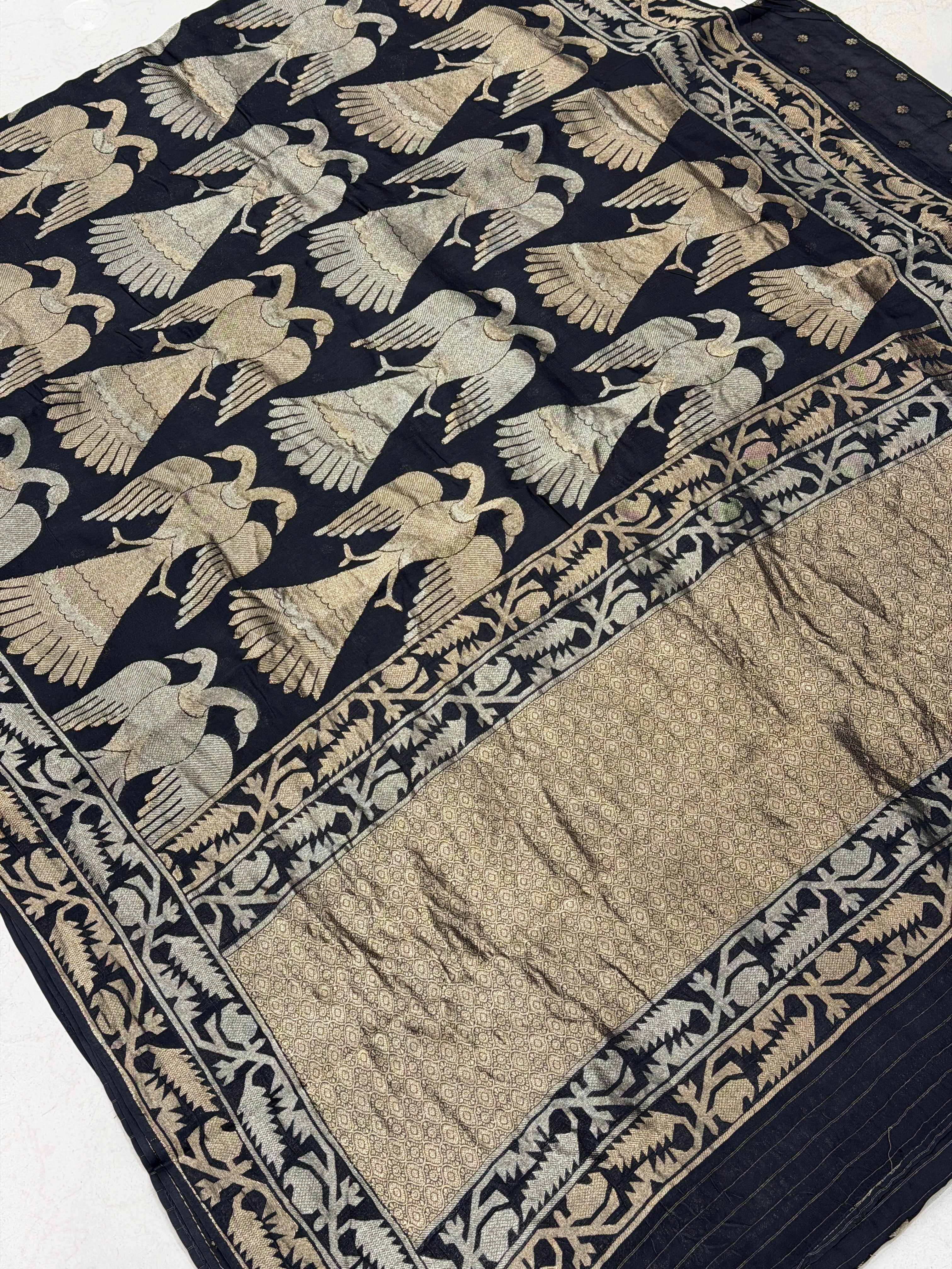 Black Eagle Nita Ambani Inspired Contemporary Banarasi Munga Saree