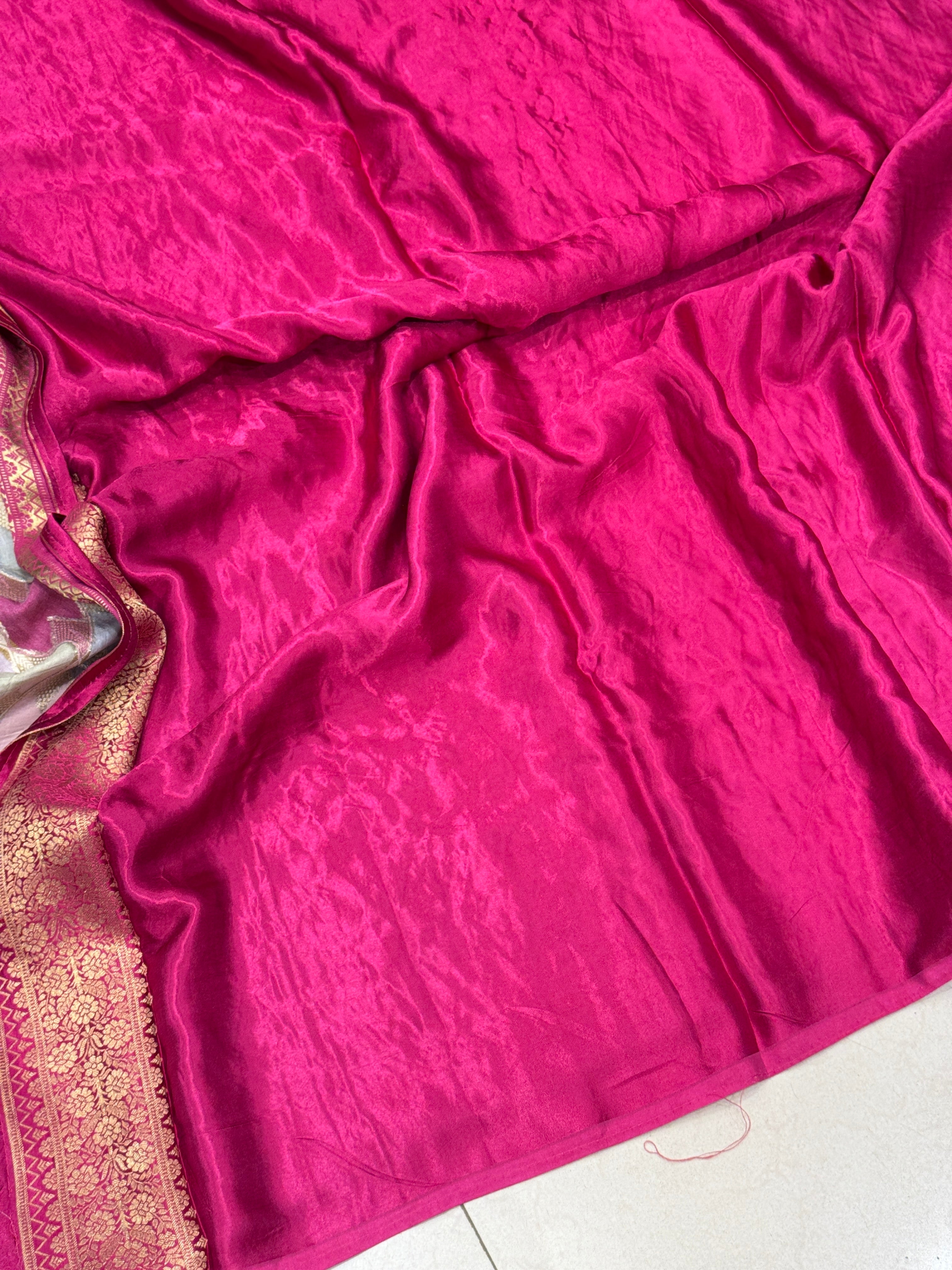 Yellow Rani Contemporary Kaju Katli Design Banarasi Modal Satin Rangkat Saree