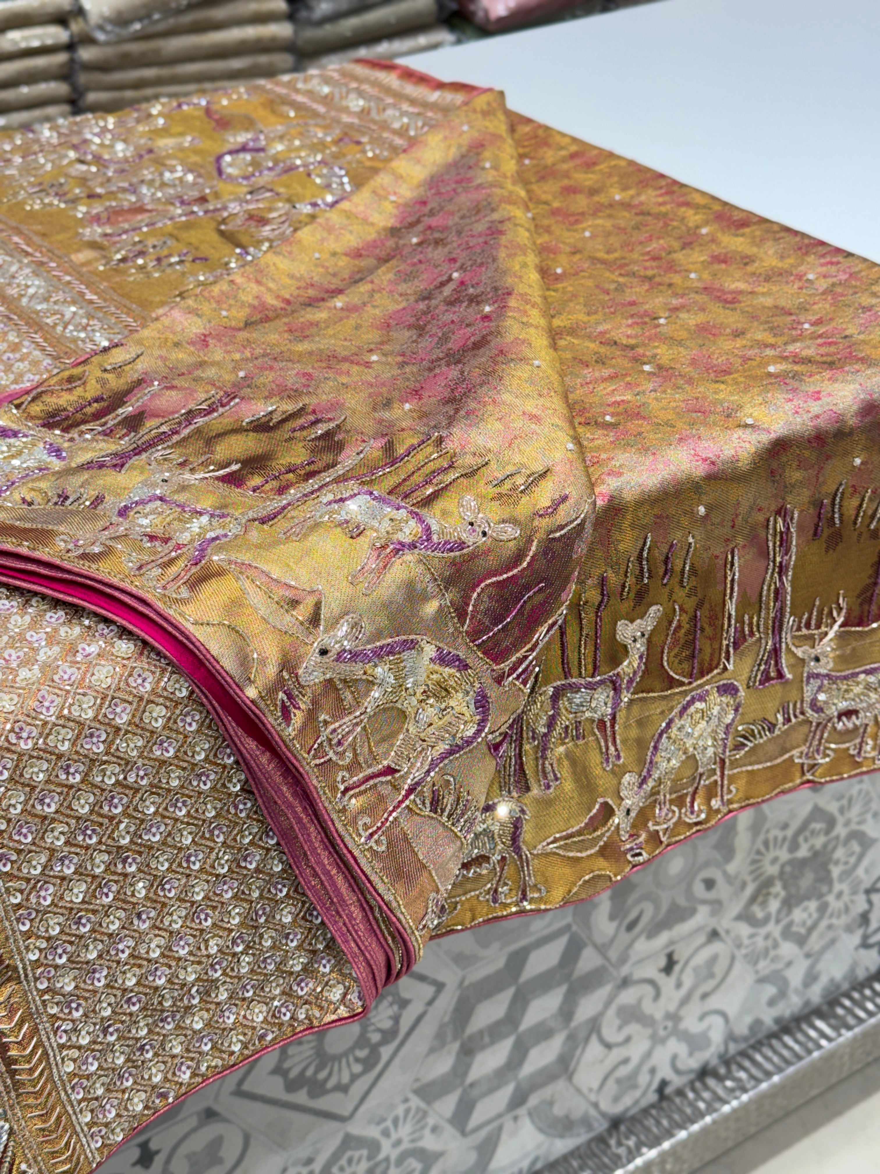 Kanjivaram Embroidery Hiraniya Edit Saree