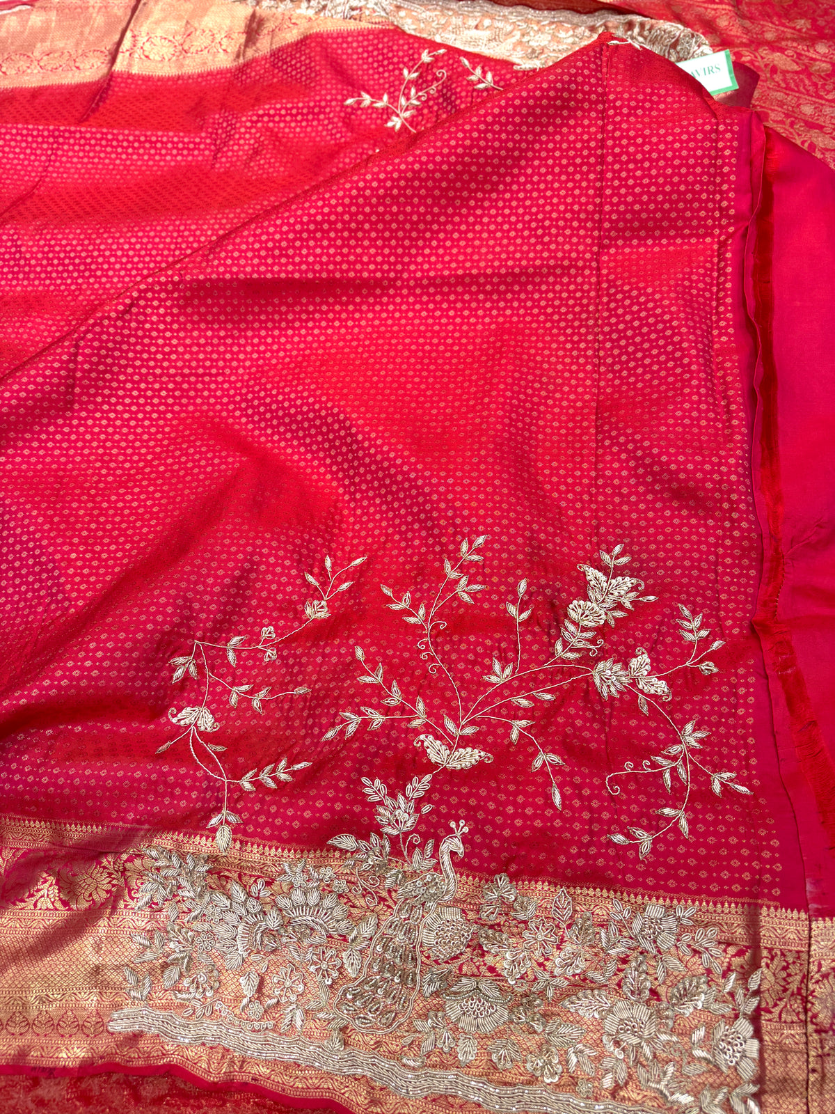 Crimson Red Kanjivaram Doli Edit Zardosi Hand Embroidery Saree