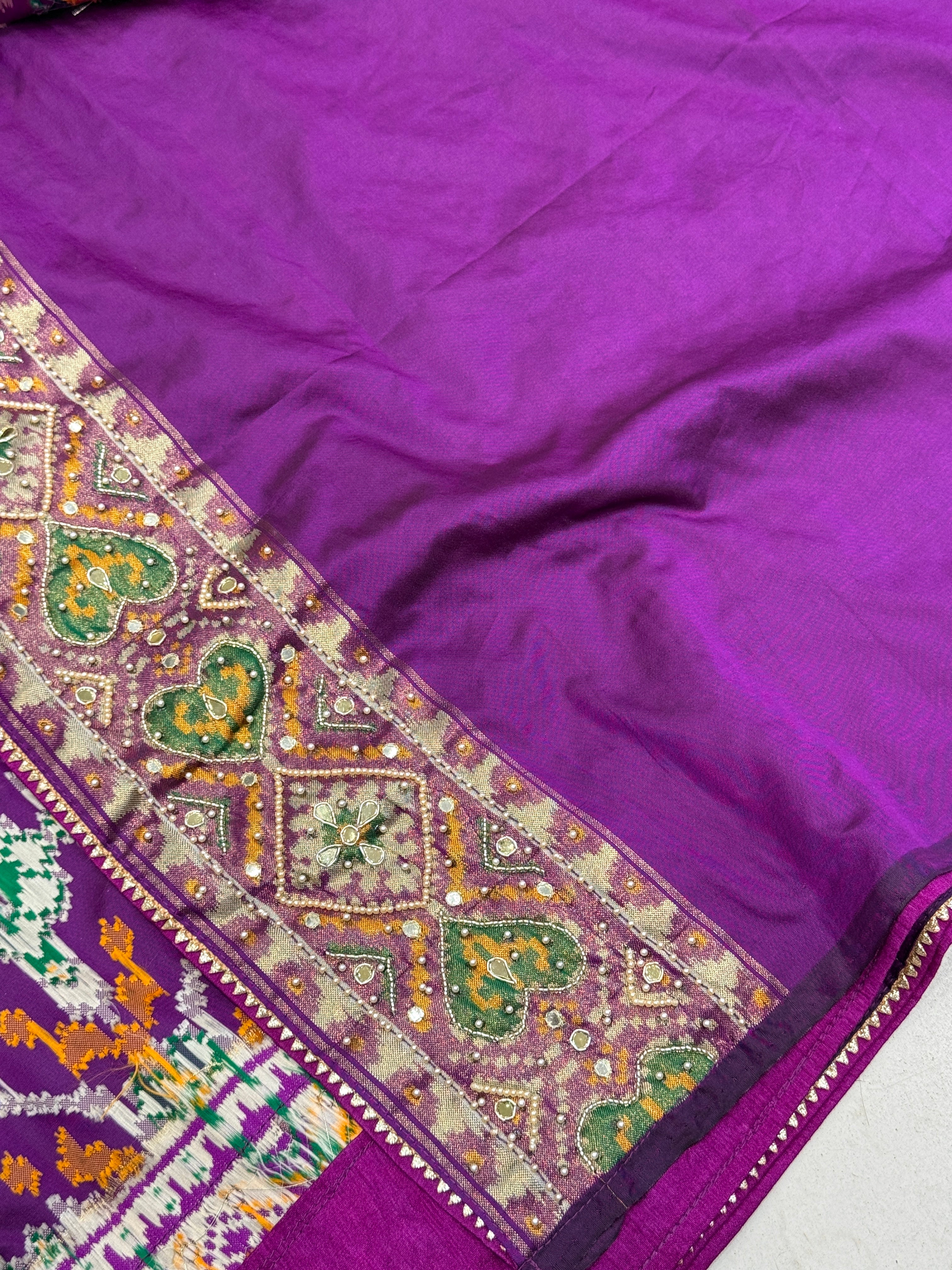Violet Patola 2.0 Moti Hand Embroidery Saree