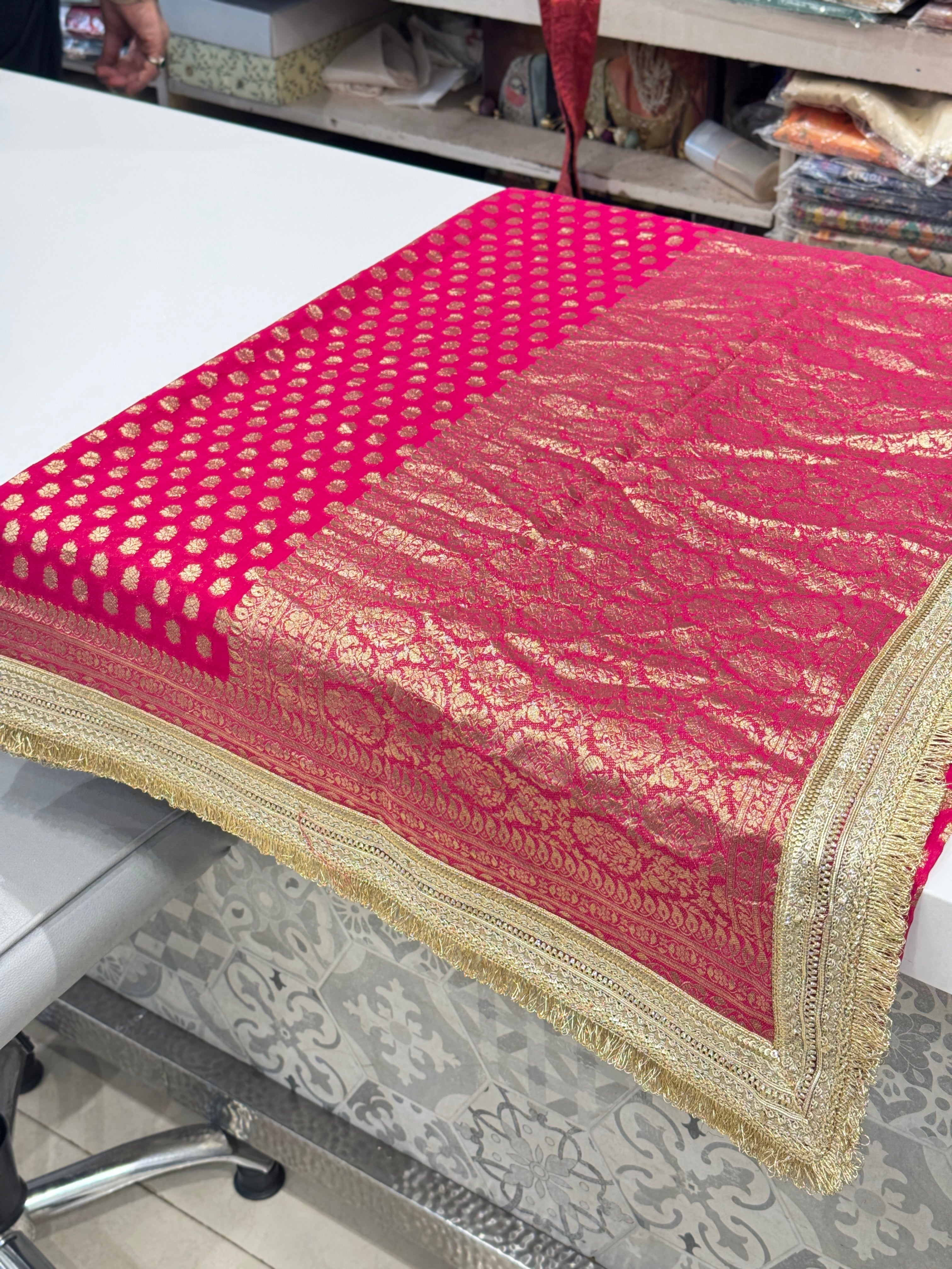 Rani Banarasi Khaddi Georgette Maharani Edit Saree