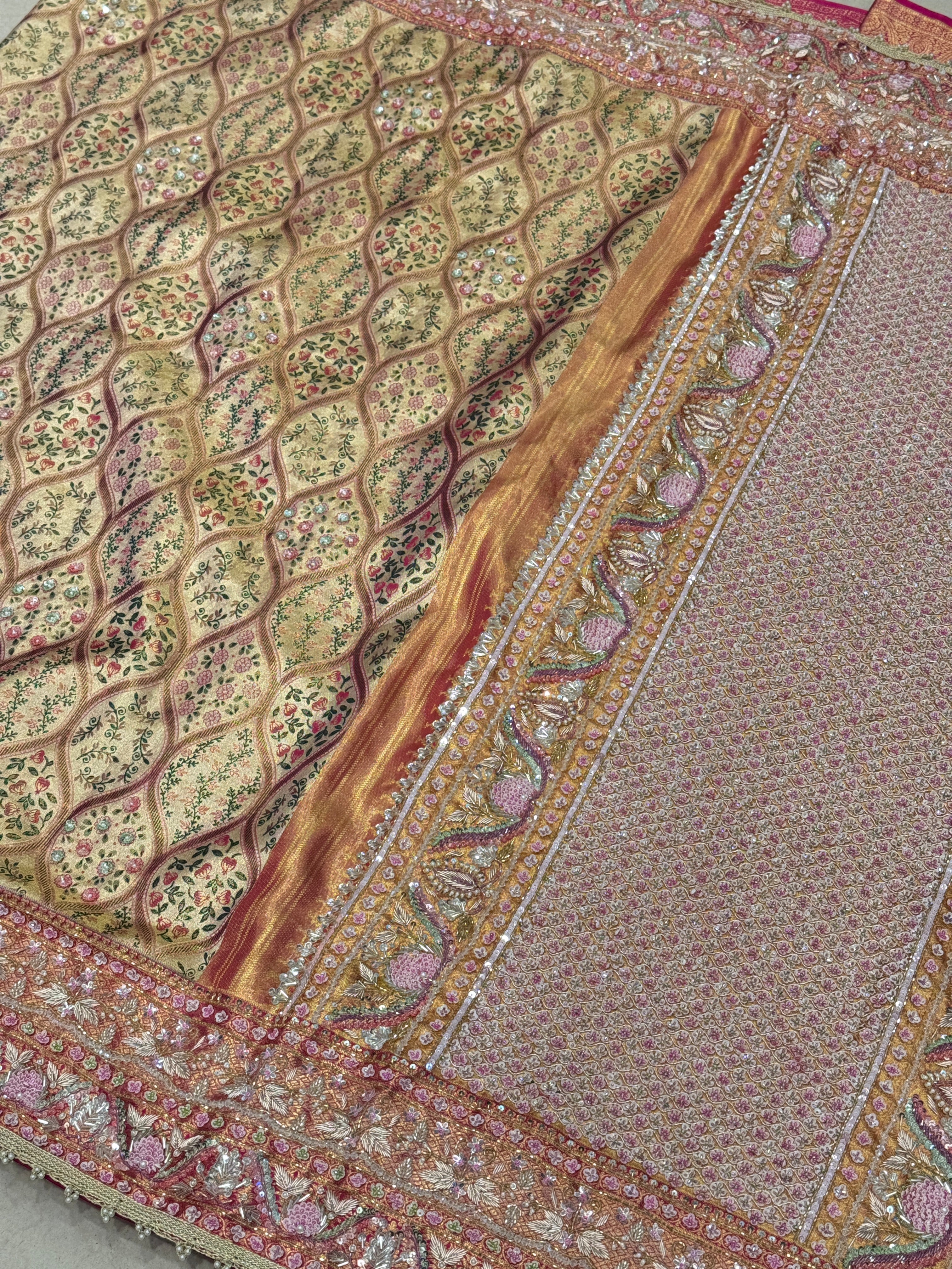 Kanjivaram Hand Embroidery Saree