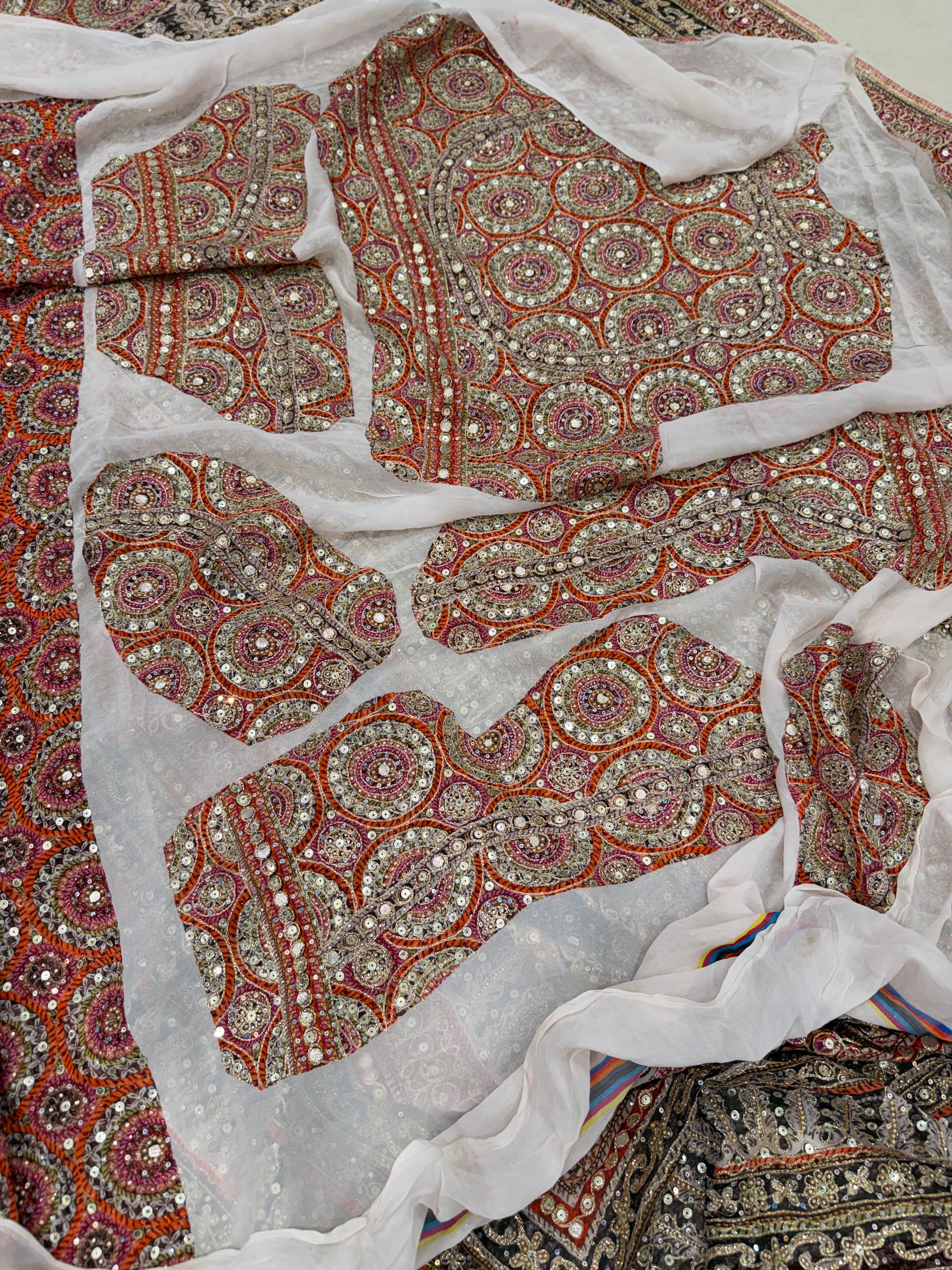 Multi Colour TT inspired Banarasi Crepe Hand Embroidery Saree