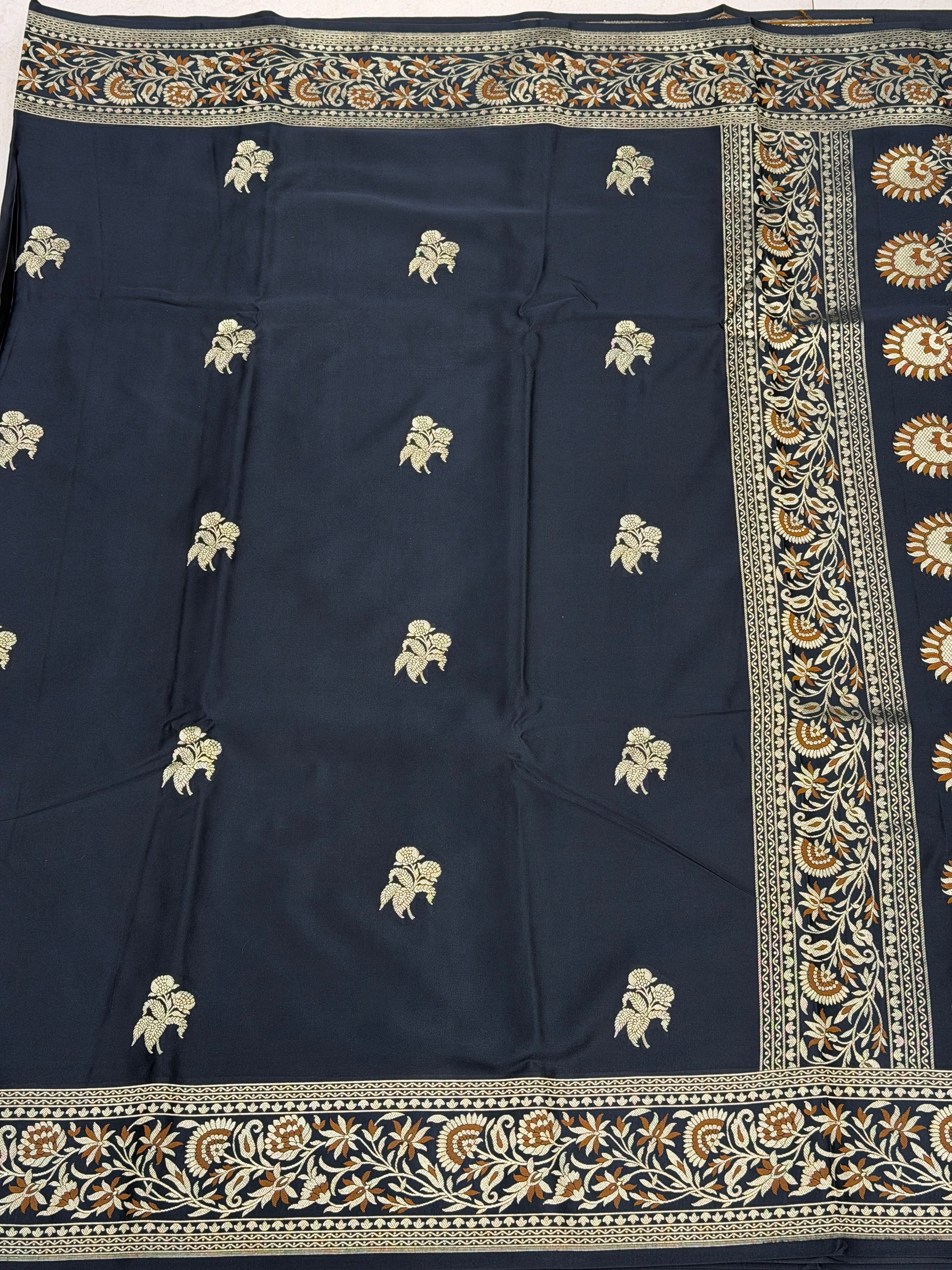 Black Rose Edit Banarasi Silk Meenakari Saree