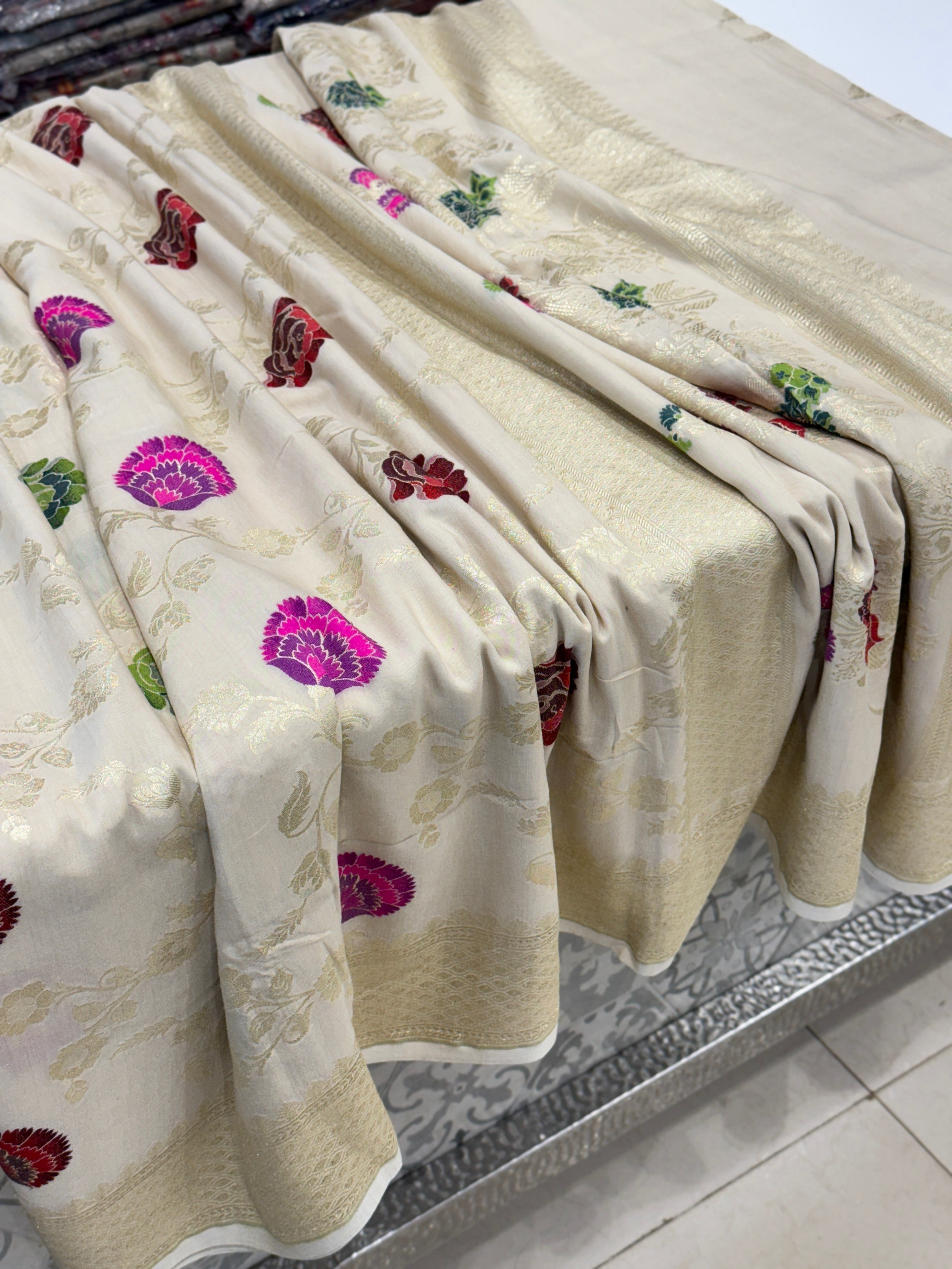 Handloom Banarasi Meena Tussor Silk Saree