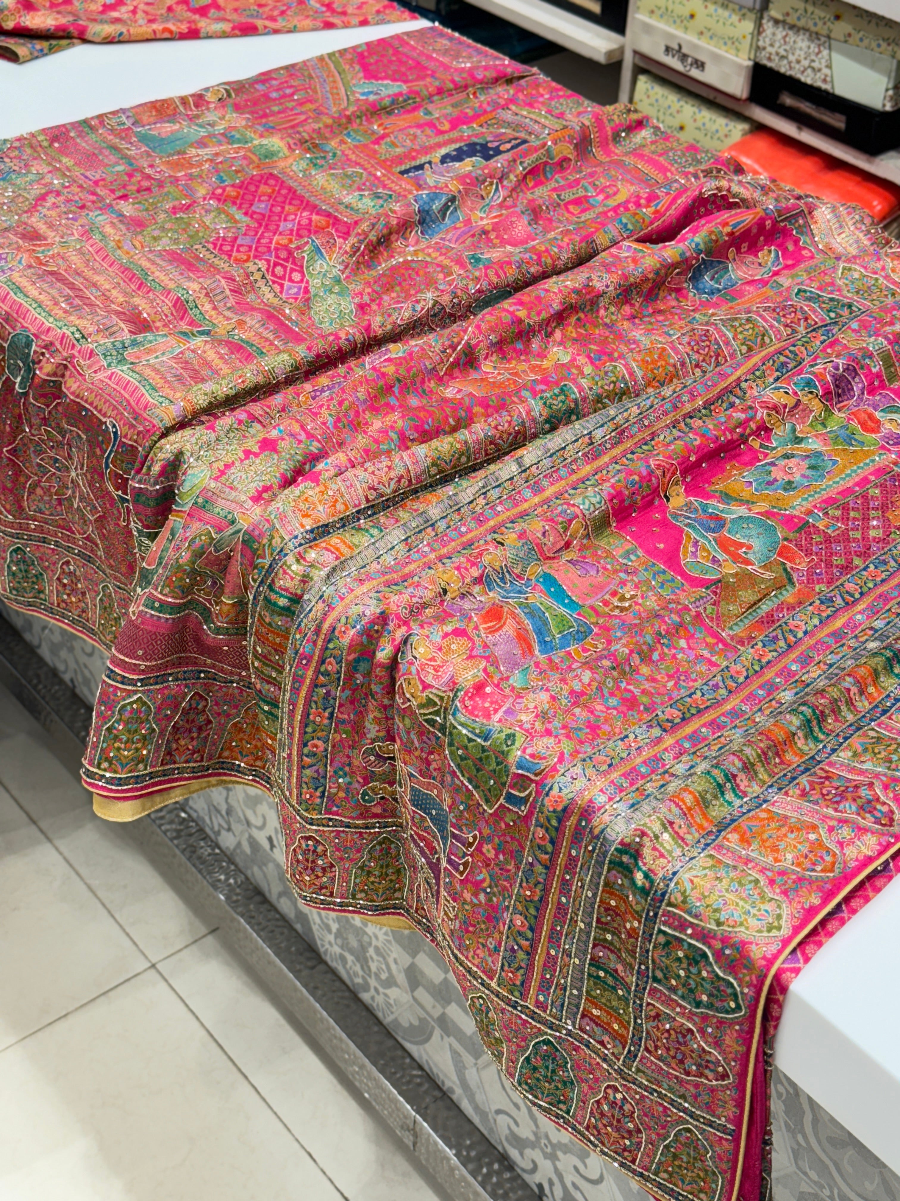 Rani Darbar Pashmina Style Weave with Hand Embroidery